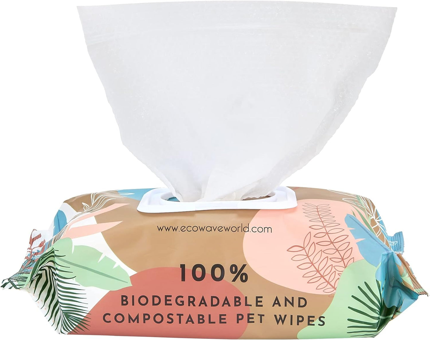 Eco Wave Hypoallergenic Plant-Based Pet Wipes, Dog and Cat Grooming Wipes for Face, Ears, Body, Butt, and Paws, Fragrance Free, Compostable, 400 Count