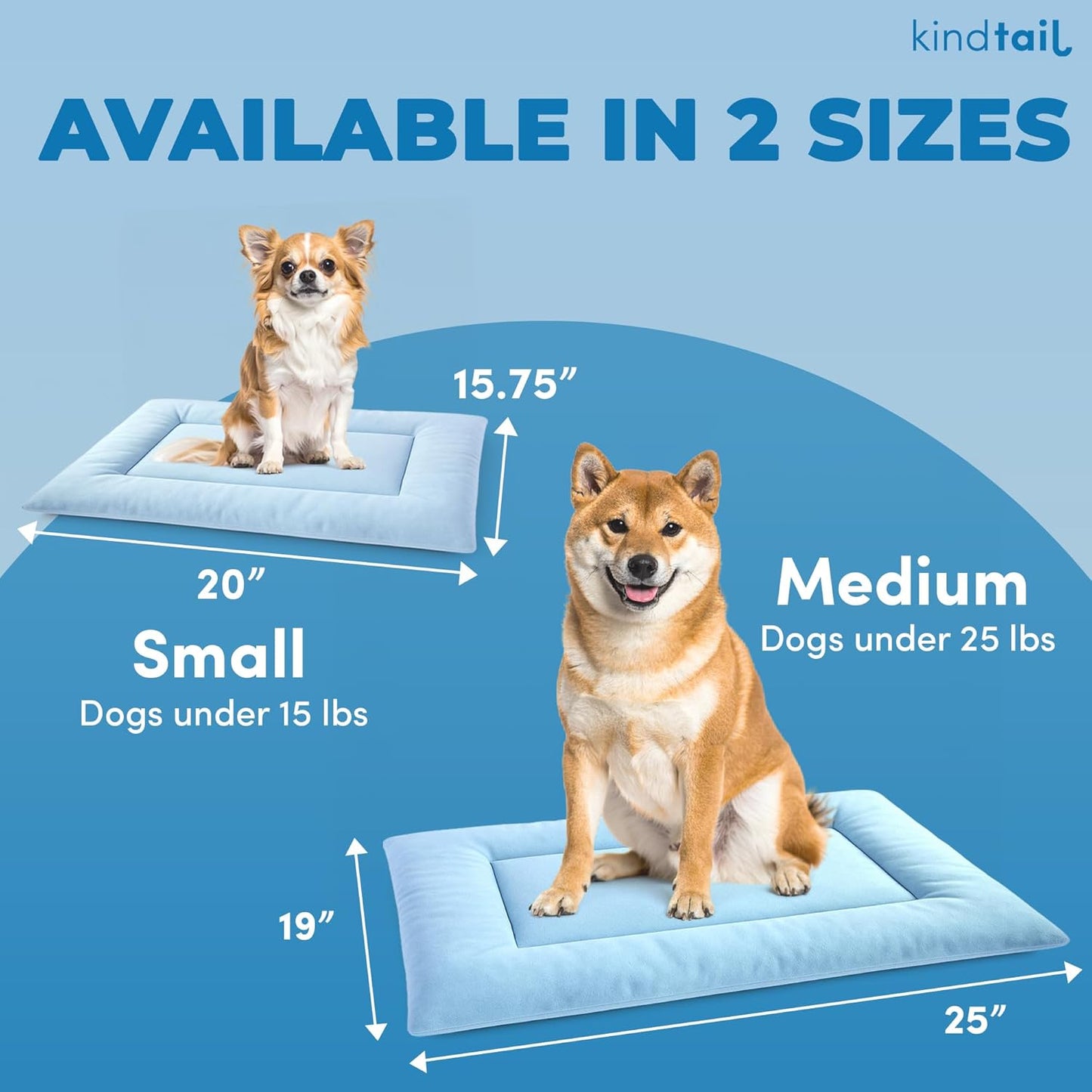 KindTail Dog Crate Pad - Soft Velvet, Reversible Bed - Machine Washable Kennel Mat for Pets up to 25 lbs - Mattress for Cozy Sleeping - 25” x 19” x 1” (Dark Grey, Medium)