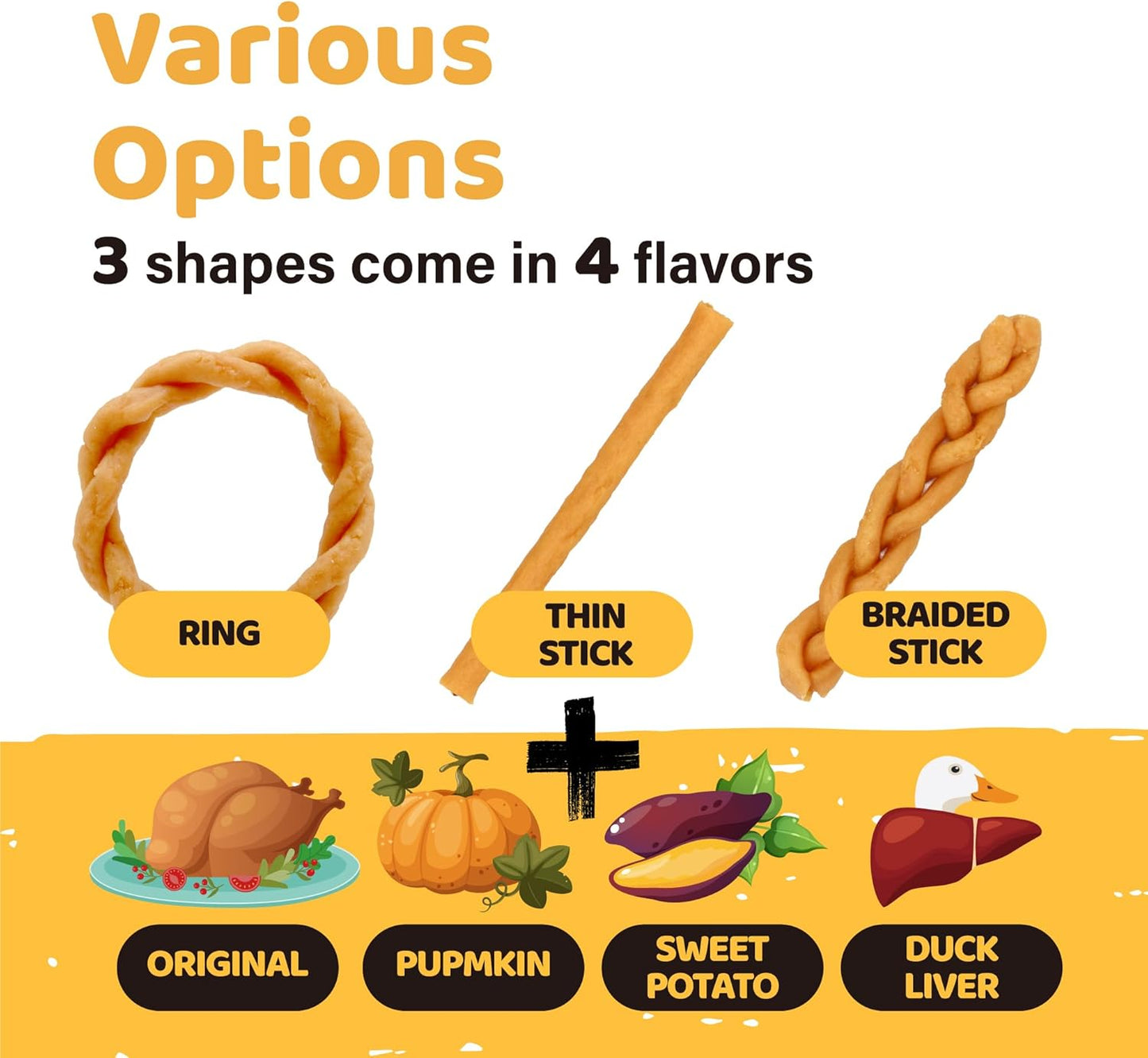 iPaw Turkey Dog Treats, All Natural Human Grade Dog Treat, Suitable for Training chew, US Sourced Raw Material, Hypoallergenic, Rawhide Alternative, Braided Stick (Duck Liver)