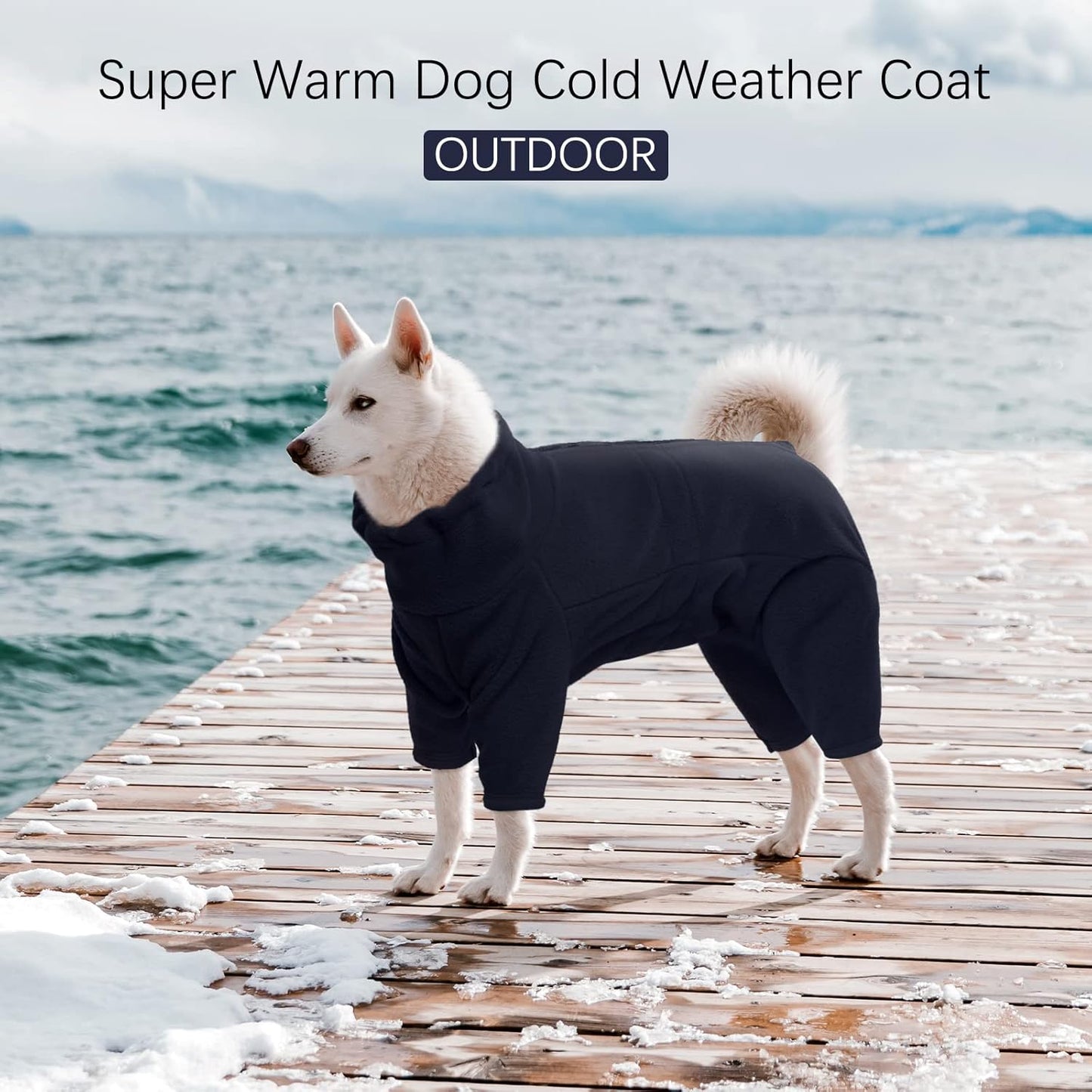 ROZKITCH Fleece Dog Pajamas, Pet Windproof Warm Cold Weather Jacket Vest Cozy Jumpsuit Apparel Outfit Clothes for Small Dog Walking Hiking Sleep Blue 2XS