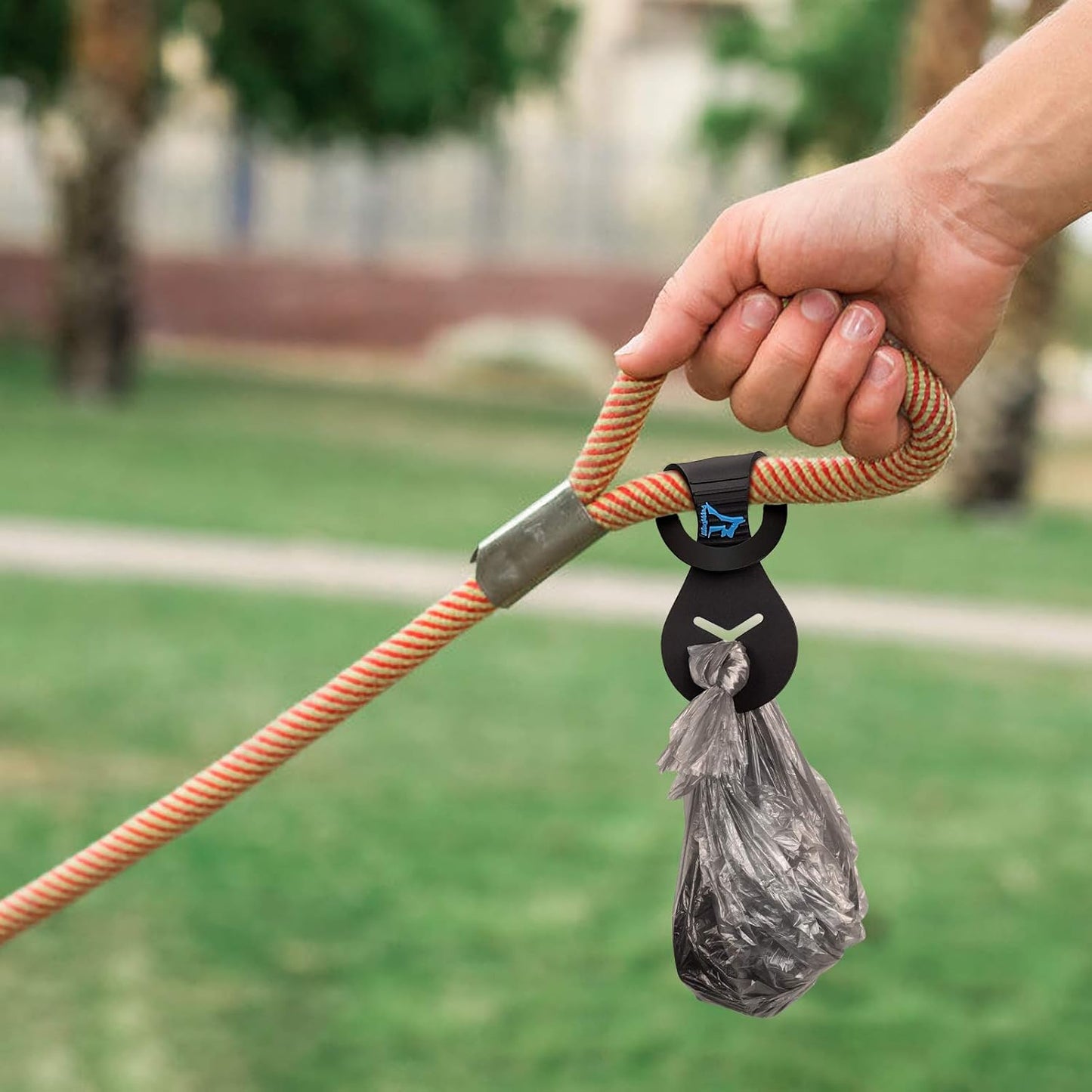 PuppyDoggy Dog Poop Bag Holder for Leash Waste Bag Carrier Dog Poop Bag Dispenser for Walking Running Bicycle Accessory 4 Pieces (Black + Light Green)