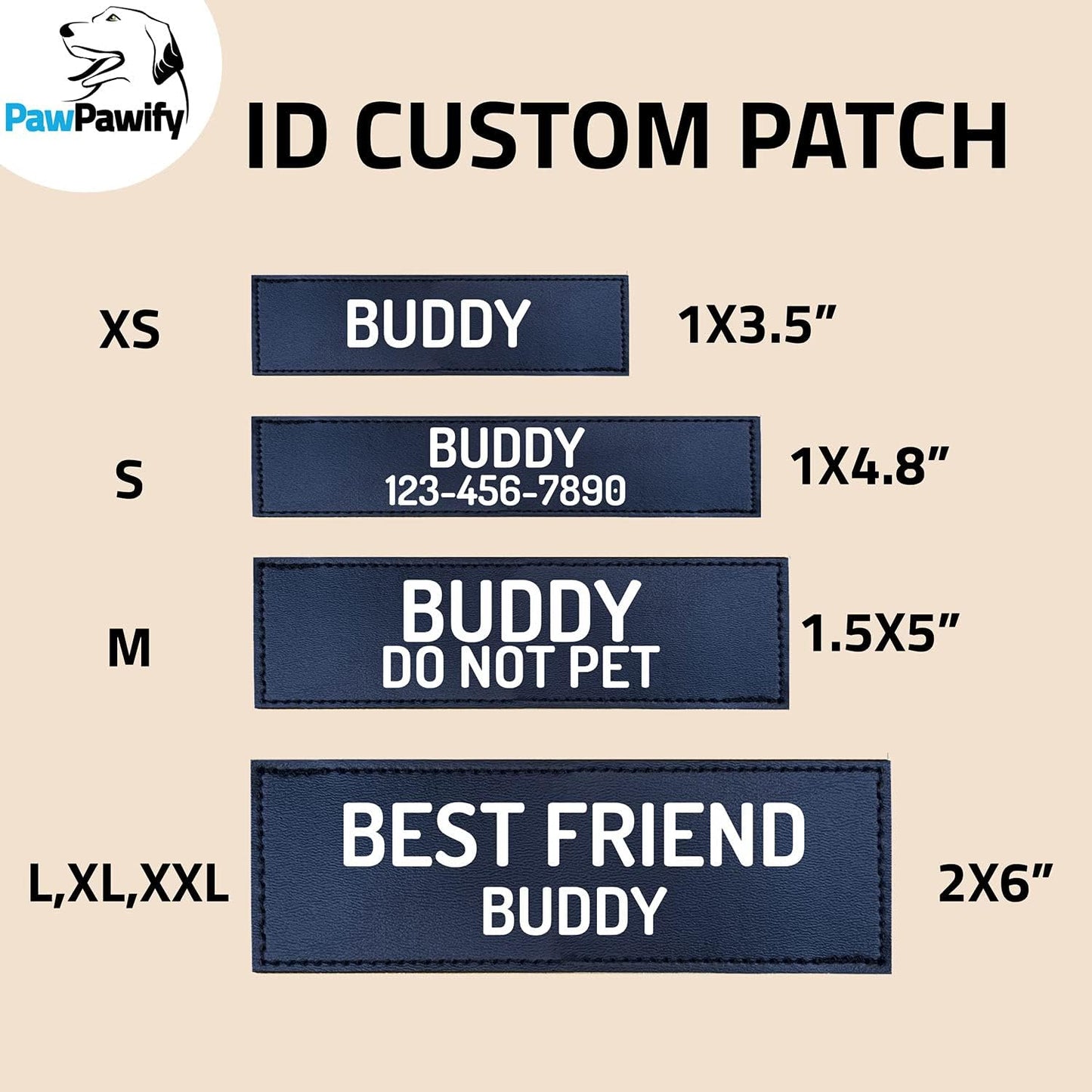 PawPawify Custom No Pull Dog Harness with Name and Phone Number, Heavy Duty Personalized Pet Vest to Prevent Tugging, Pulling, or Choking, Training and Walking (Blue, M (20-40 LBS))