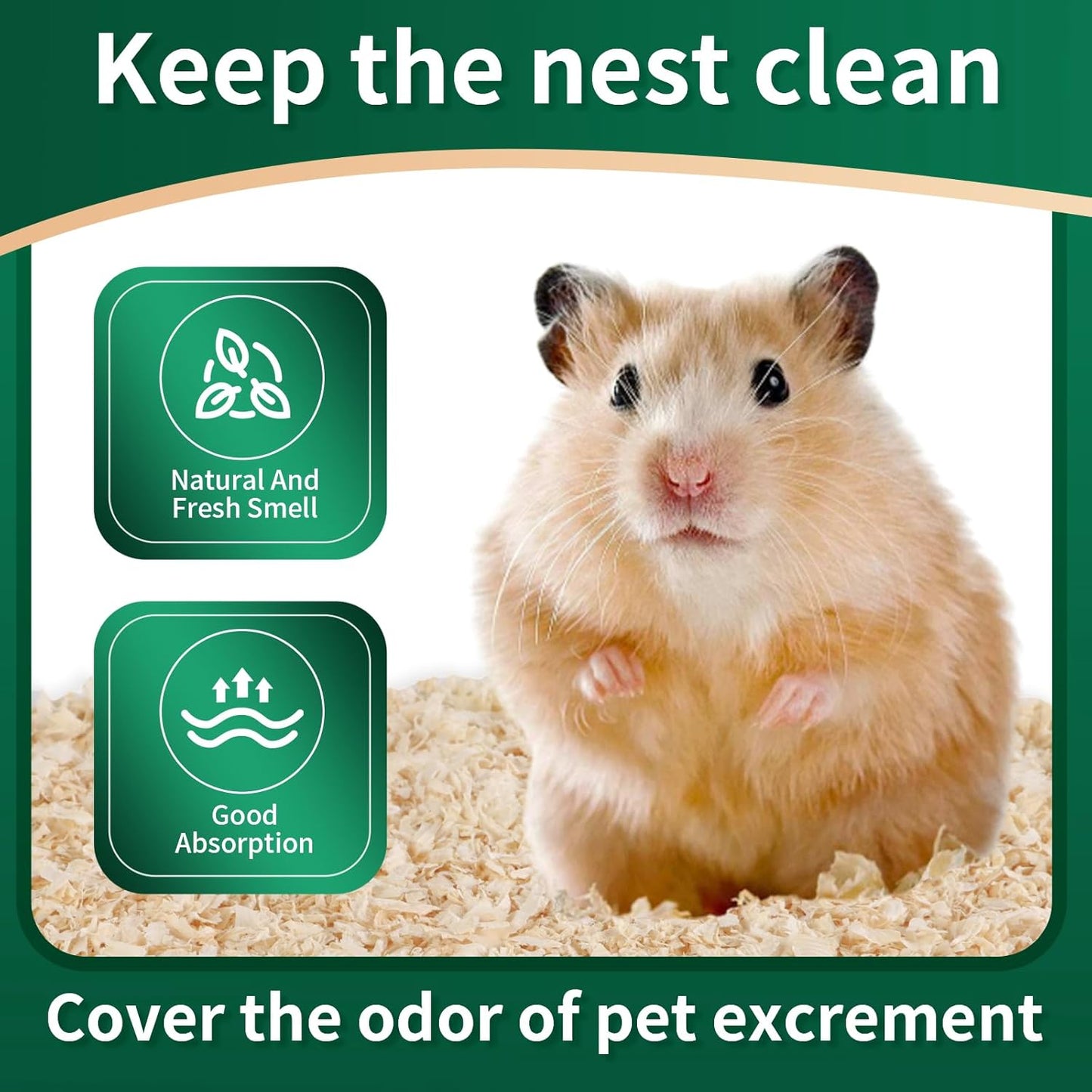 18oz Natural Aspen Wood Pet Bedding – Low Dust, Odor Control & Ultra Absorbent Shavings for Hamsters, Parrots, Guinea Pigs & Small Animals
