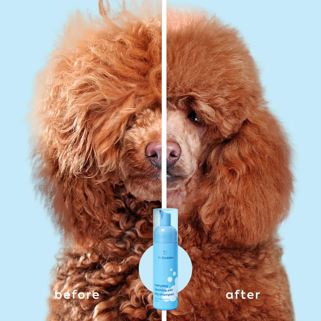 Foaming Dog Dry Shampoo, Waterless Dog Shampoo No Rinse - Waterless Cat Shampoo, Natural Botanicals & Deodorant for Fresh Smelling Fur on Dogs & Cats, Vet Formulated, Cleans & Conditions, Summer Pawty