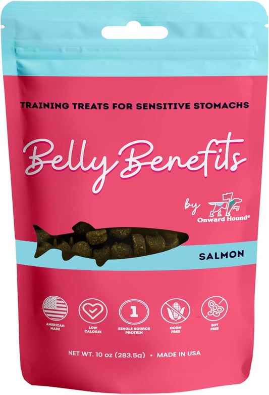 Onward Hound Training Treats for Dogs - Soft Salmon - Low Calorie Dog Training Treats for Sensitive Stomachs with Single Source Premium Protein, Corn Free, & Soy Free Formula - 10 oz