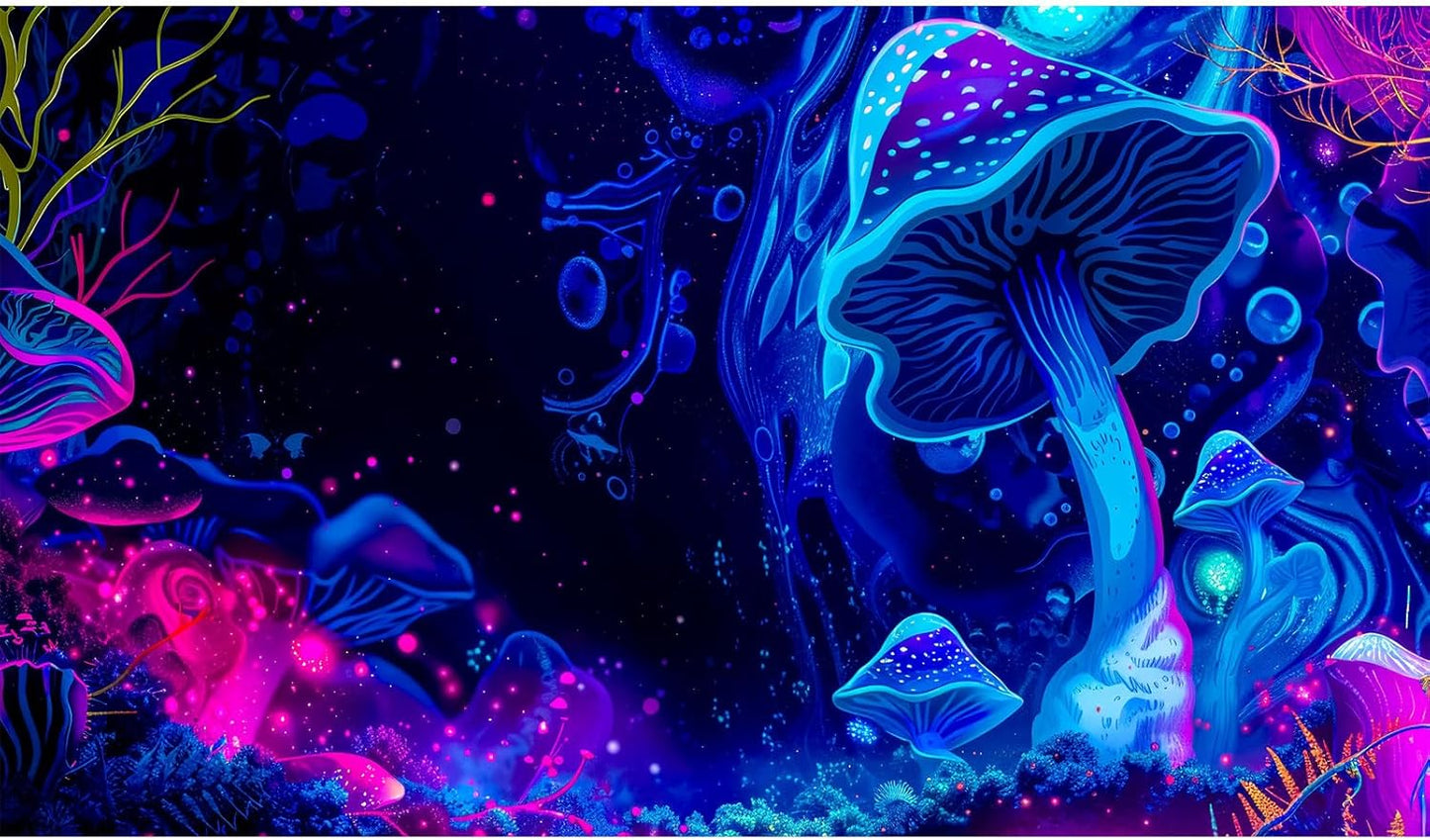 Fantasy Mushroom Forest Aquarium Background Abstract Cartoon Mushroom Reptile Tank Backgrounds Vibrant Jungle Mushrooms Theme Fish Tank Background Magic Mushrooms Reptile Enclosure Backgrounds 24x16in