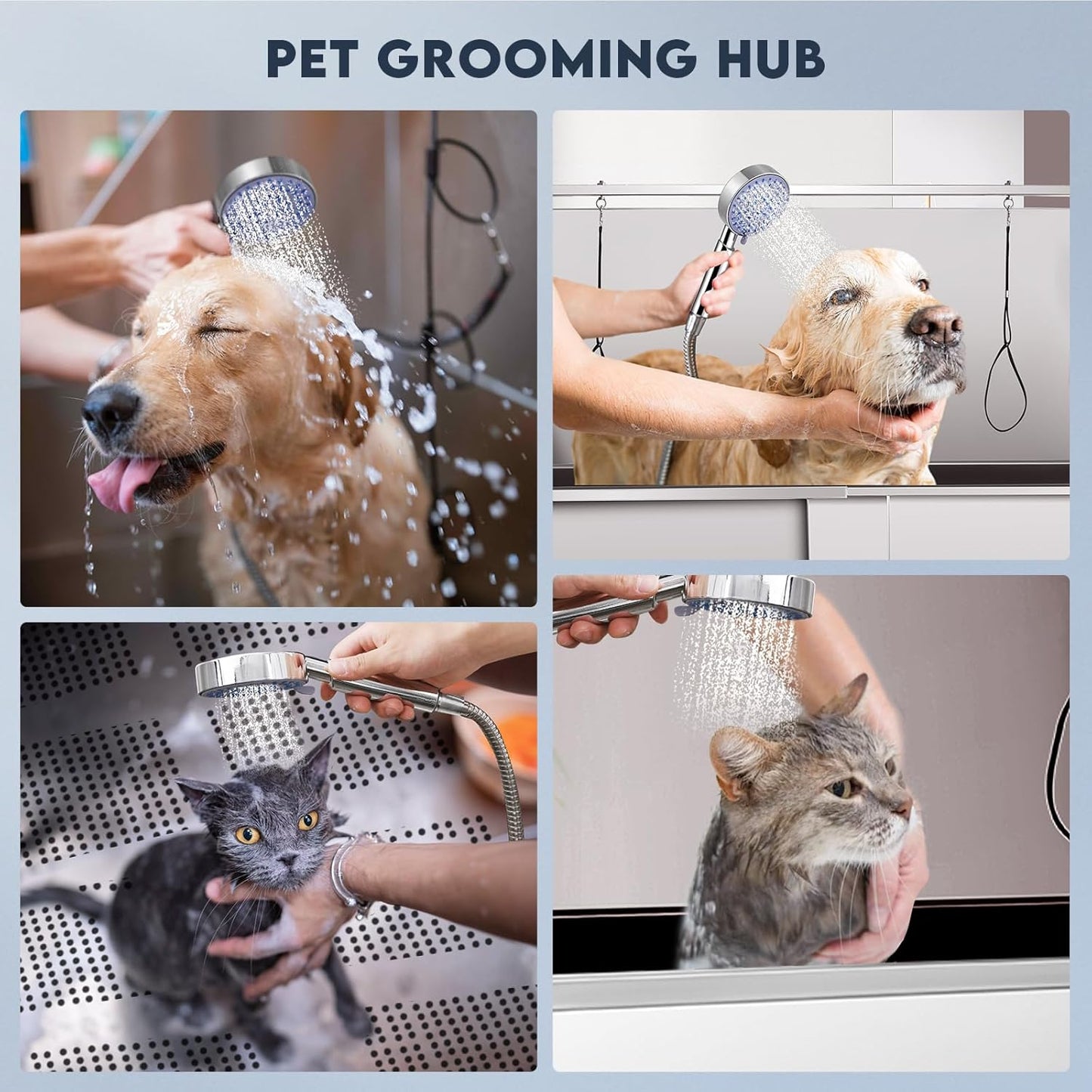 Dog Grooming Tub 62'' Dog Bathtub XL-Style Pet Bathing Tub Stainless Steel Dog Wash Station for Large Dogs Home Commercial with Faucet, Sliding Door