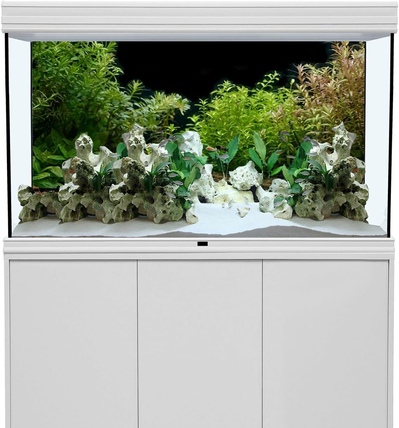 AWERT Aquarium Background River Bed & Lake Aquatic Plant Fish Tank Background Vinyl 60x24 inches