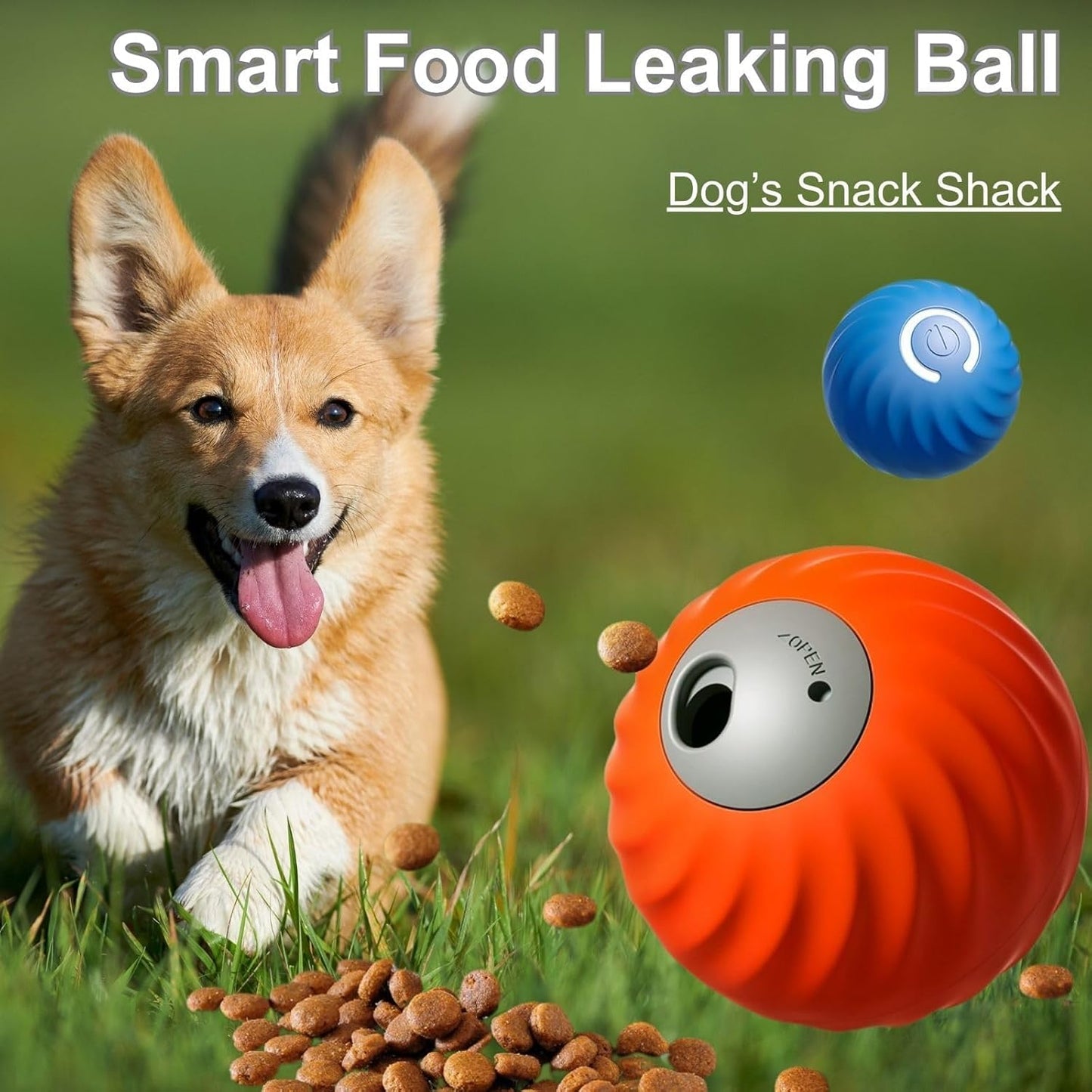 Zoomie Buddy 2.0, Zoomie Buddy for Dogs, 2 in 1 Smart Touch Interactive Dog Balls ＆ Pet Feeder, 2.83" Diameter, Suitable for Small/Medium Dogs, with Fruit Plush Cover (Orange, Bayberry)