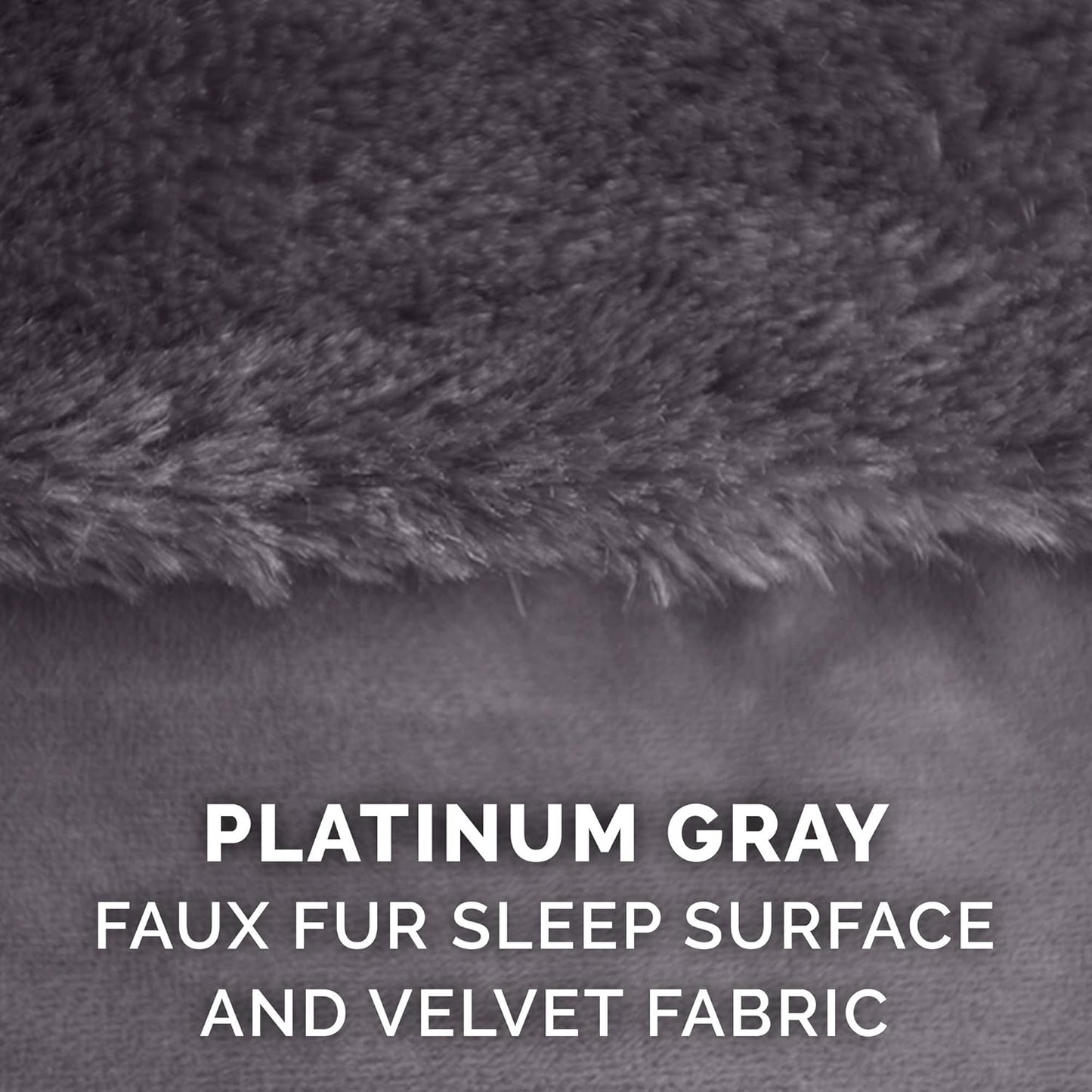 Furhaven Cooling Gel Dog Bed for Medium/Small Dogs w/ Removable Bolsters & Washable Cover, For Dogs Up to 35 lbs - Plush & Velvet L Shaped Chaise - Platinum Gray, Medium