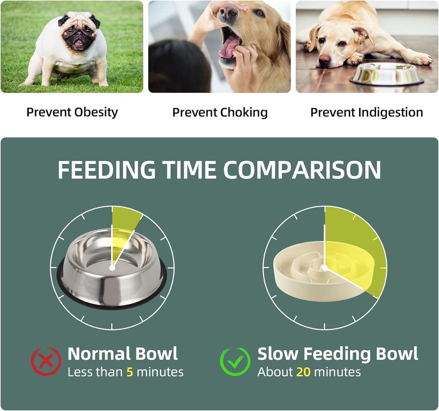9.5inch Ceramic Raised Slow Feeder Dog Bowl Set, Elevated Bowl with Wooden Stand for Large Dog, Puzzle Slow Pet Food Dish, Anti-Gulping(Beige, Single Bowl+ Stand)