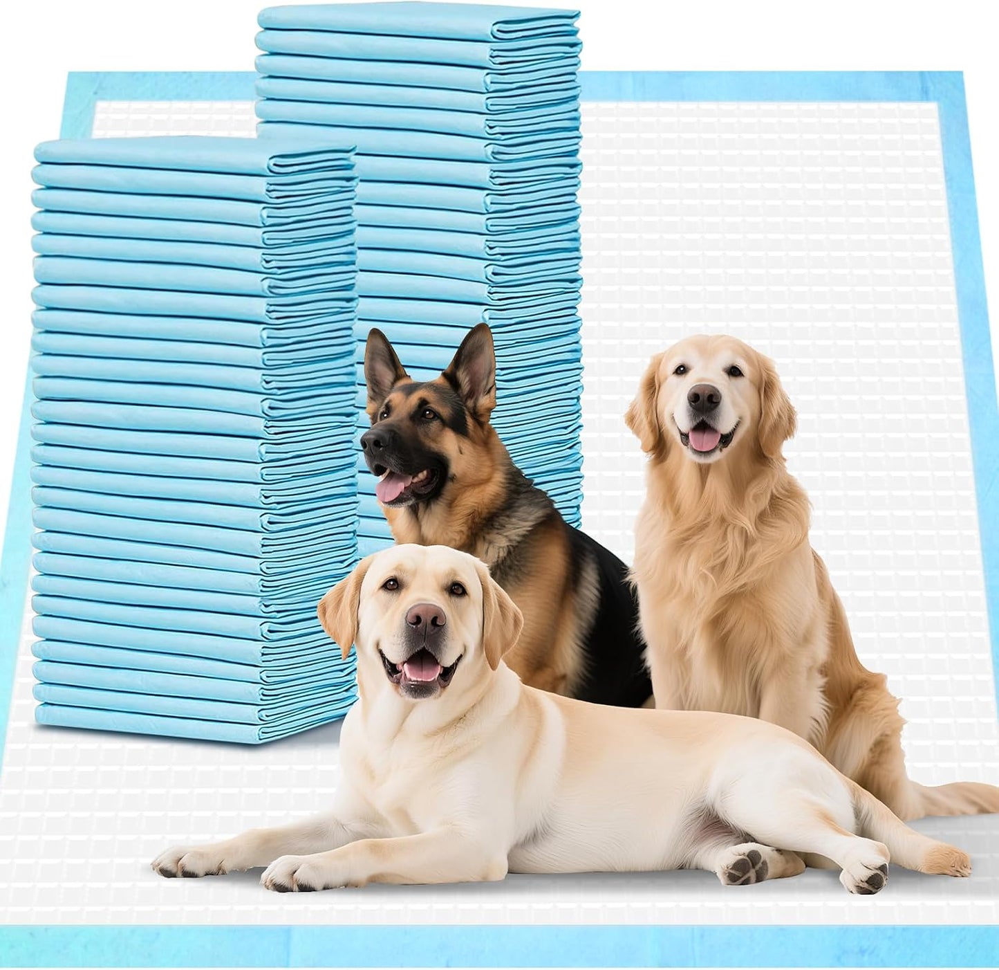 Dog Pee Pads Extra Large-40 Count- 31.5 x 35.4 Inch - Puppy Pads, Super Absorbent, Leak-Proof Potty Training Pads for Doggy, XXL Unscented Training Pads, Quick Dry Pet Pads, Blue