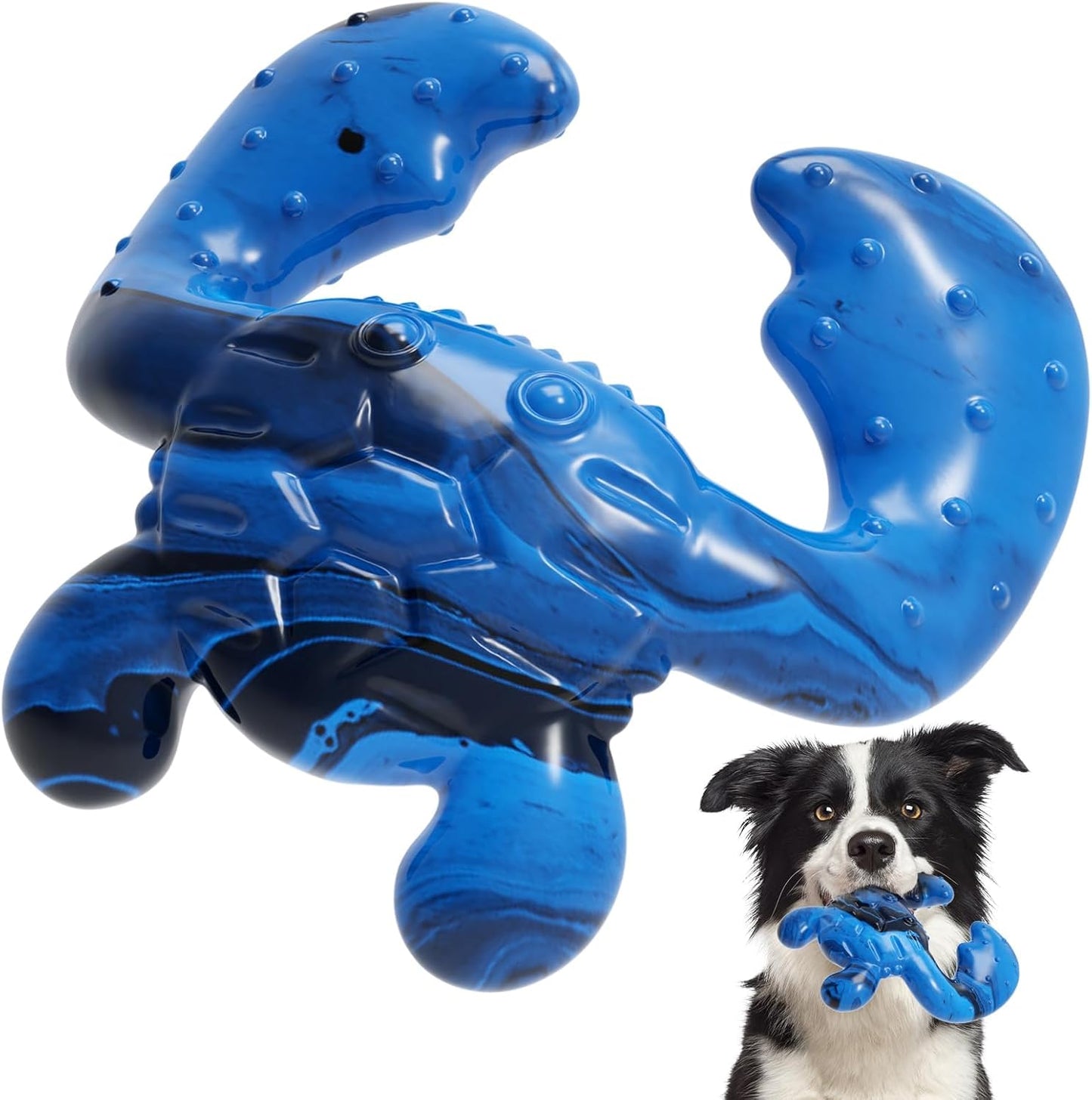 Dog Chew Toy for Aggressive Chewers – Tough Nylon Bone with Bacon Flavor for Pitbulls & Large Dogs, Indoor Play for Teeth Cleaning & Anxiety Relief