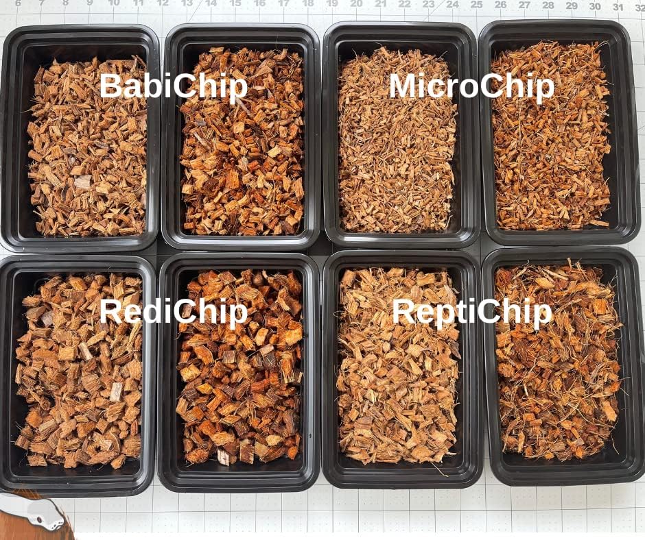 BabiChip Coconut Chip Substrate for Reptiles 2 Pack of 12 Quart Loose Small Sized Coco Husk Chip Bedding for Ball Pythons, Snakes, Tortoises, Geckos, Frogs, or Lizard Terrarium Tanks