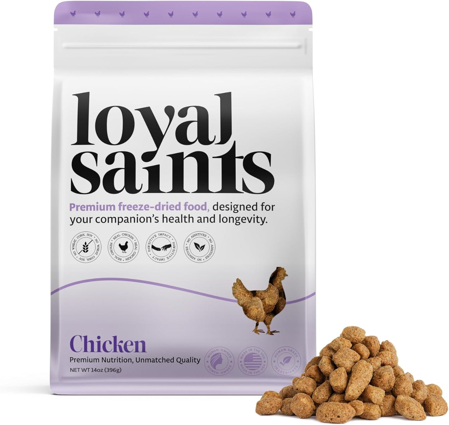 Freeze Dried Raw Dog Food - Premium Chicken Flavor with High Protein & Grain Free Dog Food for Small or Large Breeds and Picky Eaters - Versatile as Meal Topper, Pet Snack & Treats, 5 Oz