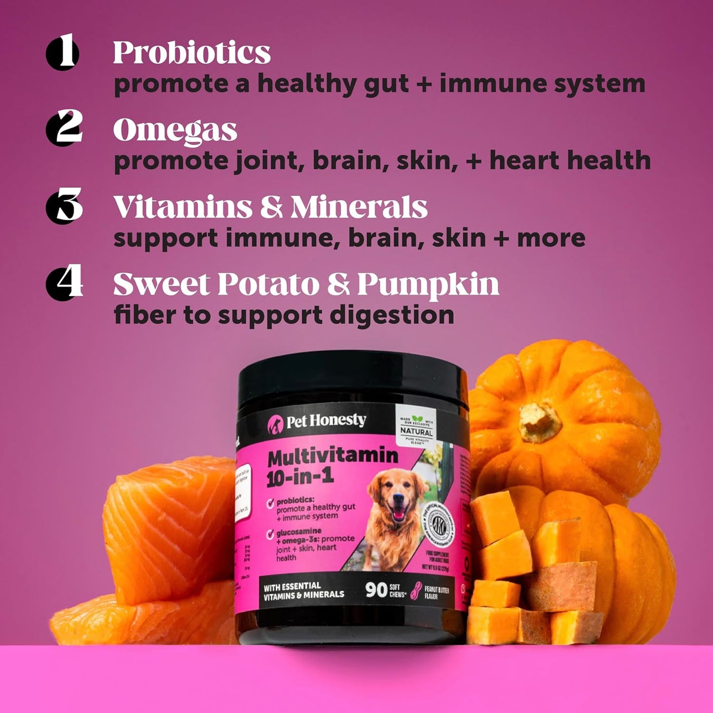 Dog Multivitamin Max Strength - 15 in 1 Vitamins for Health & Heart - Essentials Fish Oil, Glucosamine, Probiotics, Omega Fish Oil - Multivitamins Supplements for Skin and Coat