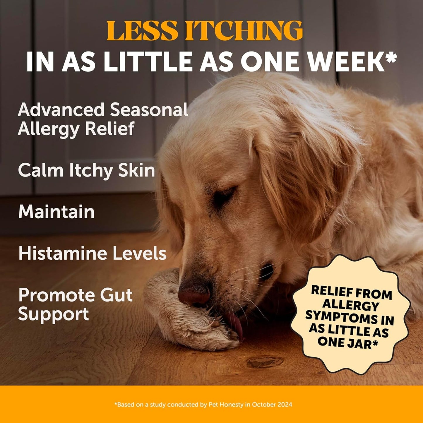 Pet Honesty Dog Allergy Itch Relief - Maximum Strength Itch Supplement with Probiotics for Dogs - Immune Support & Skin Relief for Seasonal Allergies - Natural Itchy Skin Paw Relief - (Chicken, 90 Ct)