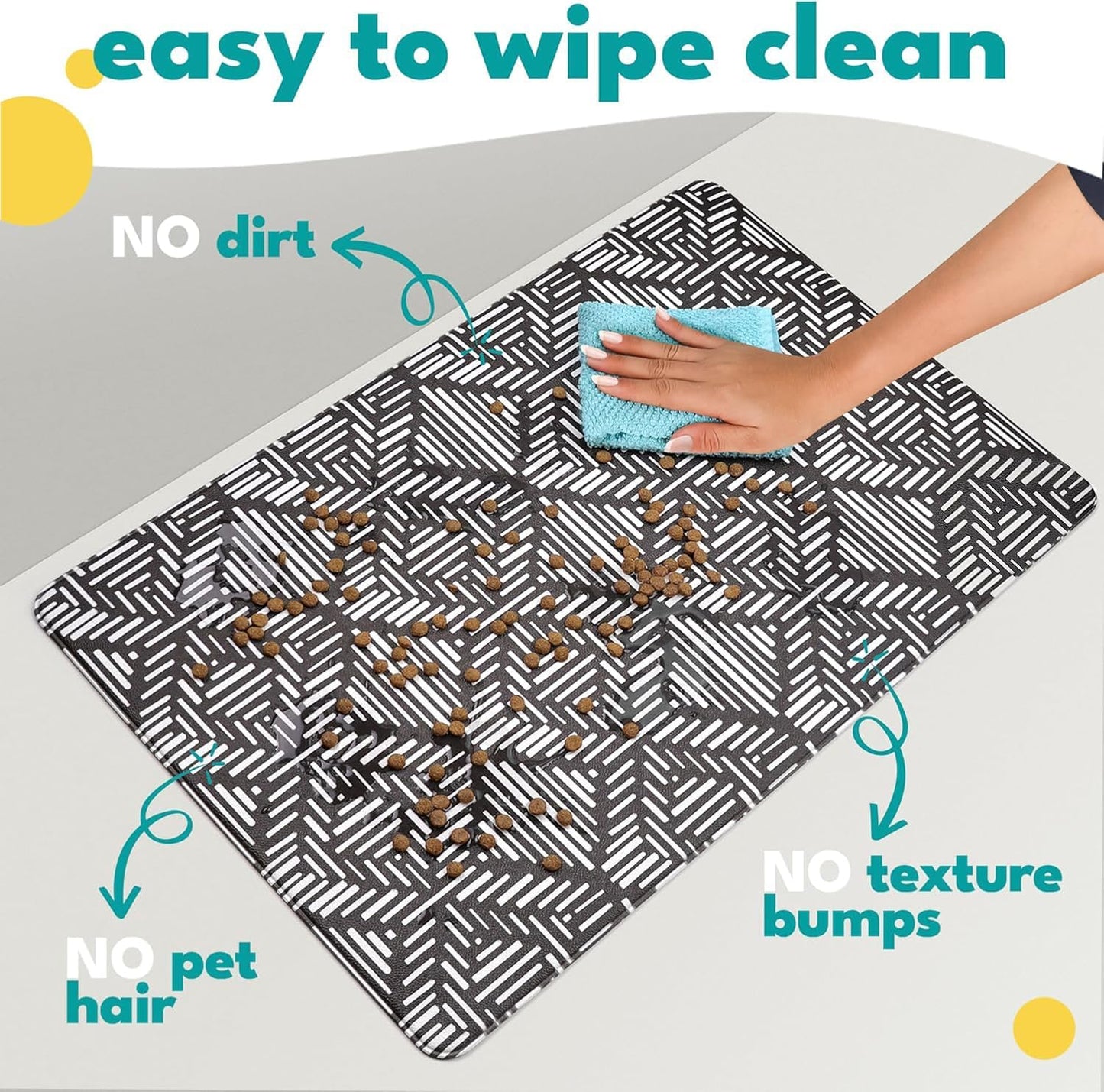 NALALAS Dog Mat for Food and Water, Cat Feeding Mat | Waterproof Dog Bowl Mat | Non-Slip Pet Food Mat for Floors | Pet Mats for Food and Water | Easy to Clean