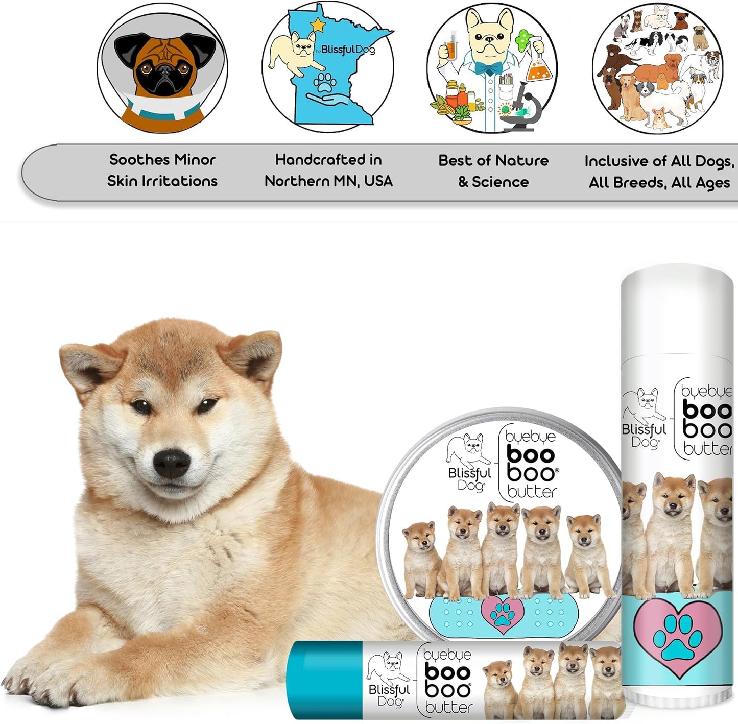 The Blissful Dog 8 oz TIN Shiba Inu Booboo Butter