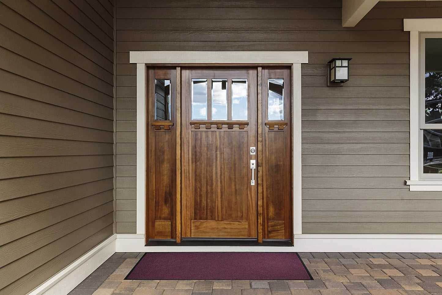 WaterHog Diamond | Commercial-Grade Entrance Mat with Rubber Border – Indoor/Outdoor, Quick Drying, Stain Resistant Door Mat (Navy, 4' x 6')