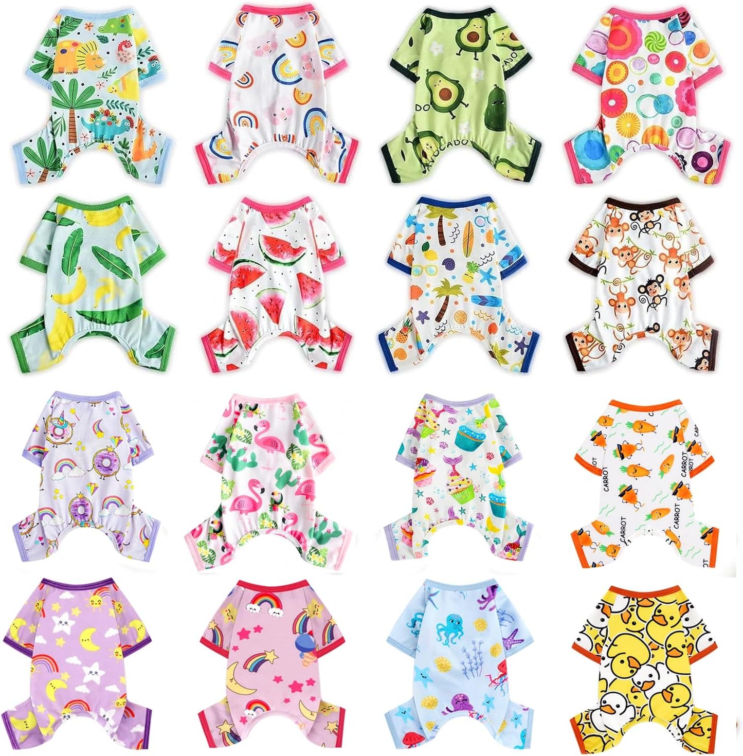Dog Pajamas Pjs Spring Summer Dog Clothes for Small Dogs Girl - Boy - Medium Size Dogs, Soft Stretchy Puppy Clothes Doggie Onesies Cat Pet Jammies Outfit (Dinosaur Blue, Large)