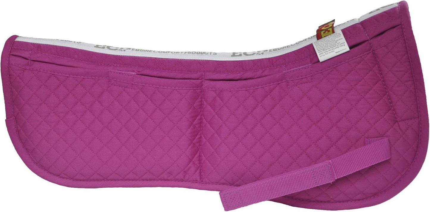 ECP Equine Comfort Products Adjustable Shock Absorbing Memory Foam Half Saddle Pad, Injury Prevention & Pressure Relief, Customizable Fit, Breathable for All Riding Styles