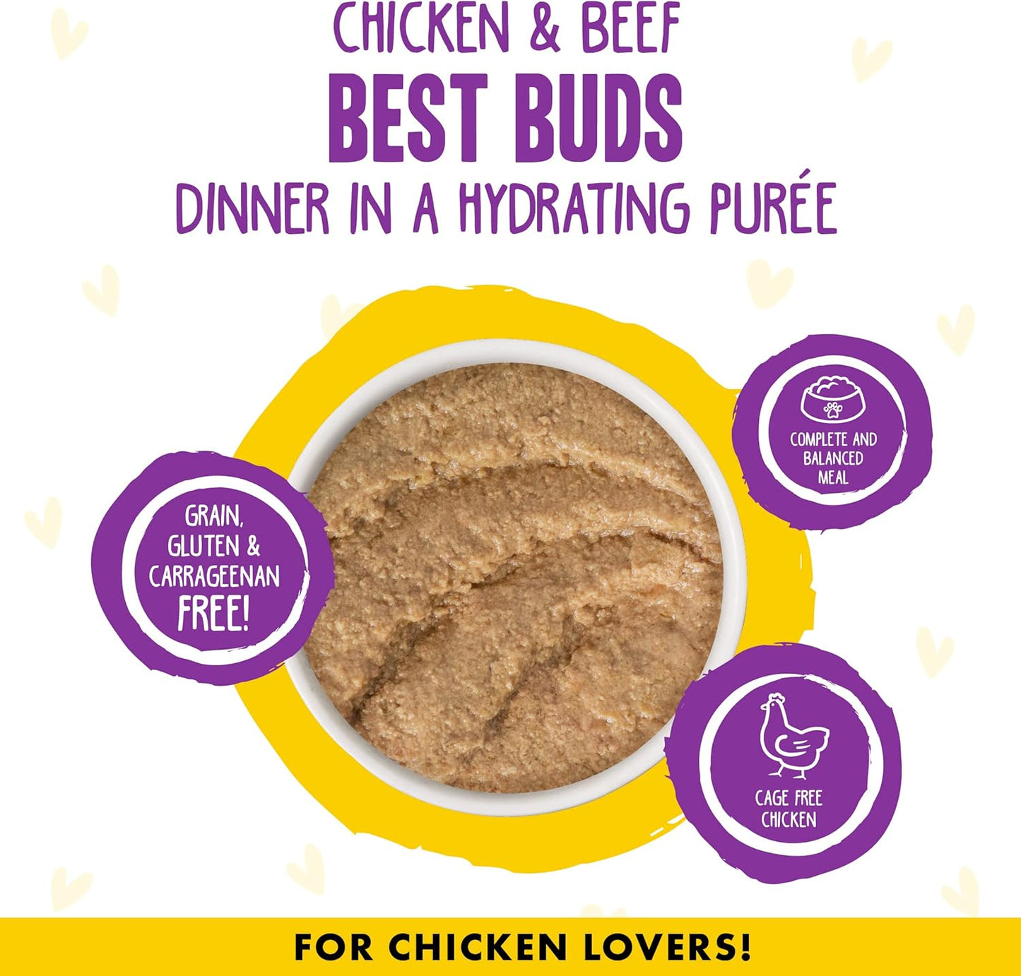 Weruva B.F.F. Play - Best Feline Friend Paté Lovers, Aw Yeah!, Chicken & Beef Best Buds with Chicken & Beef, 2.8oz Can (Pack of 12)