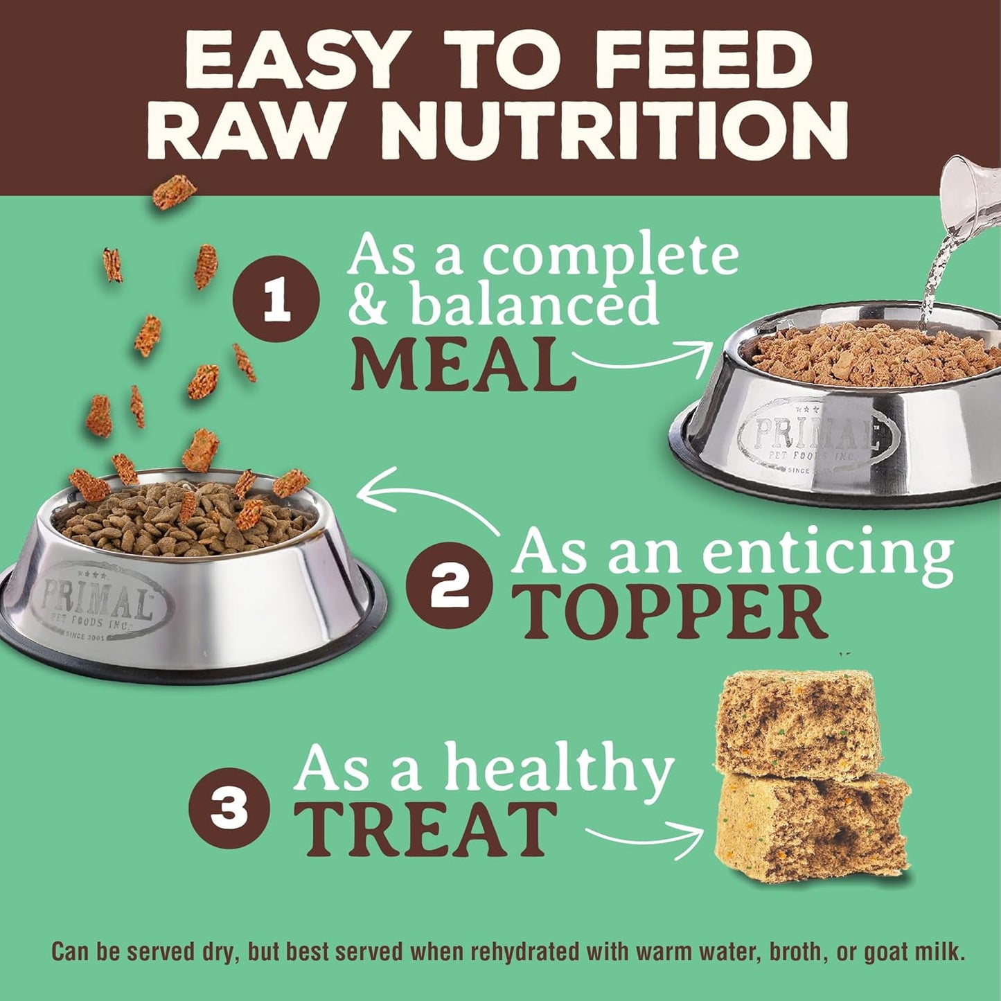 Primal Freeze Dried Dog Food Nuggets, Chicken; Complete & Balanced Meal; Also Use as Topper or Treat; Premium, Healthy, Grain Free, High Protein Raw Dog Food, 14 oz (Pack of 2)