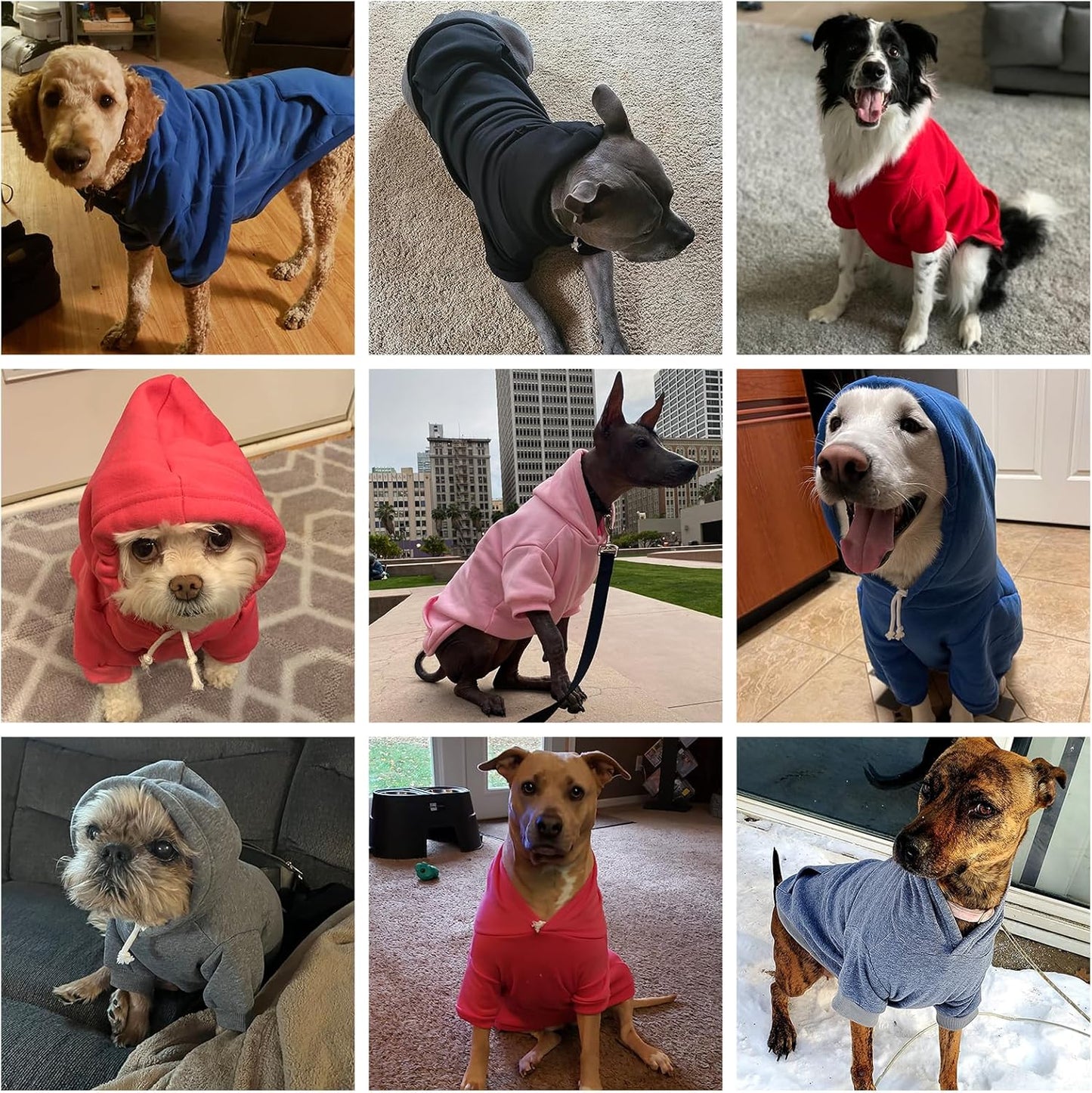 KOOLTAIL Basic Dog Hoodie - Soft and Warm Dog Hoodie Sweater with Leash Hole and Pocket, Dog Winter Coat, Cold Weather Clothes Sweatshirt for Small Medium Large Dogs Puppy Cat Boys Girls Black L