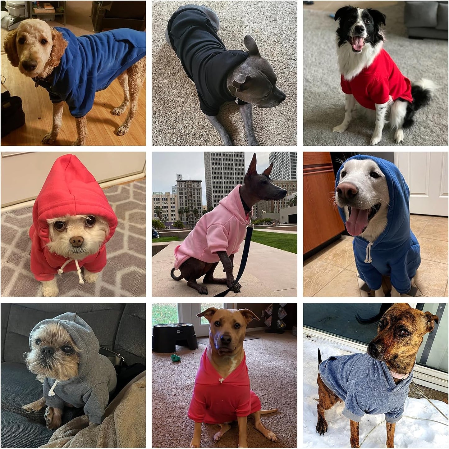 KOOLTAIL Basic Dog Hoodie - Soft and Warm Dog Hoodie Sweater with Leash Hole and Pocket, Dog Winter Coat, Cold Weather Clothes Sweatshirt for Small Medium Large Dogs Puppy Cat Boys Girls Pink XS