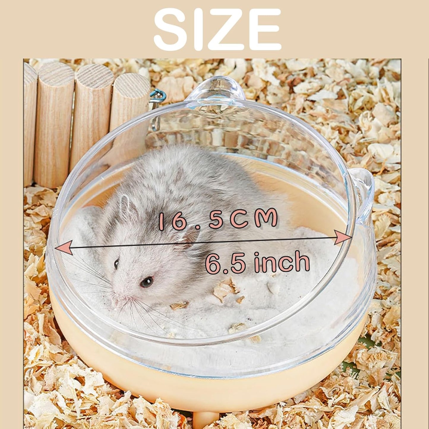 Meow&Woof Hamster Sand Bath Container, Large Sandbox Toilet Gerbil Batheoom, Tiny Chinchilla Dust Bathtub Sand Bath Box for Hamster Cage Accessories 6.5 Inch-Pink