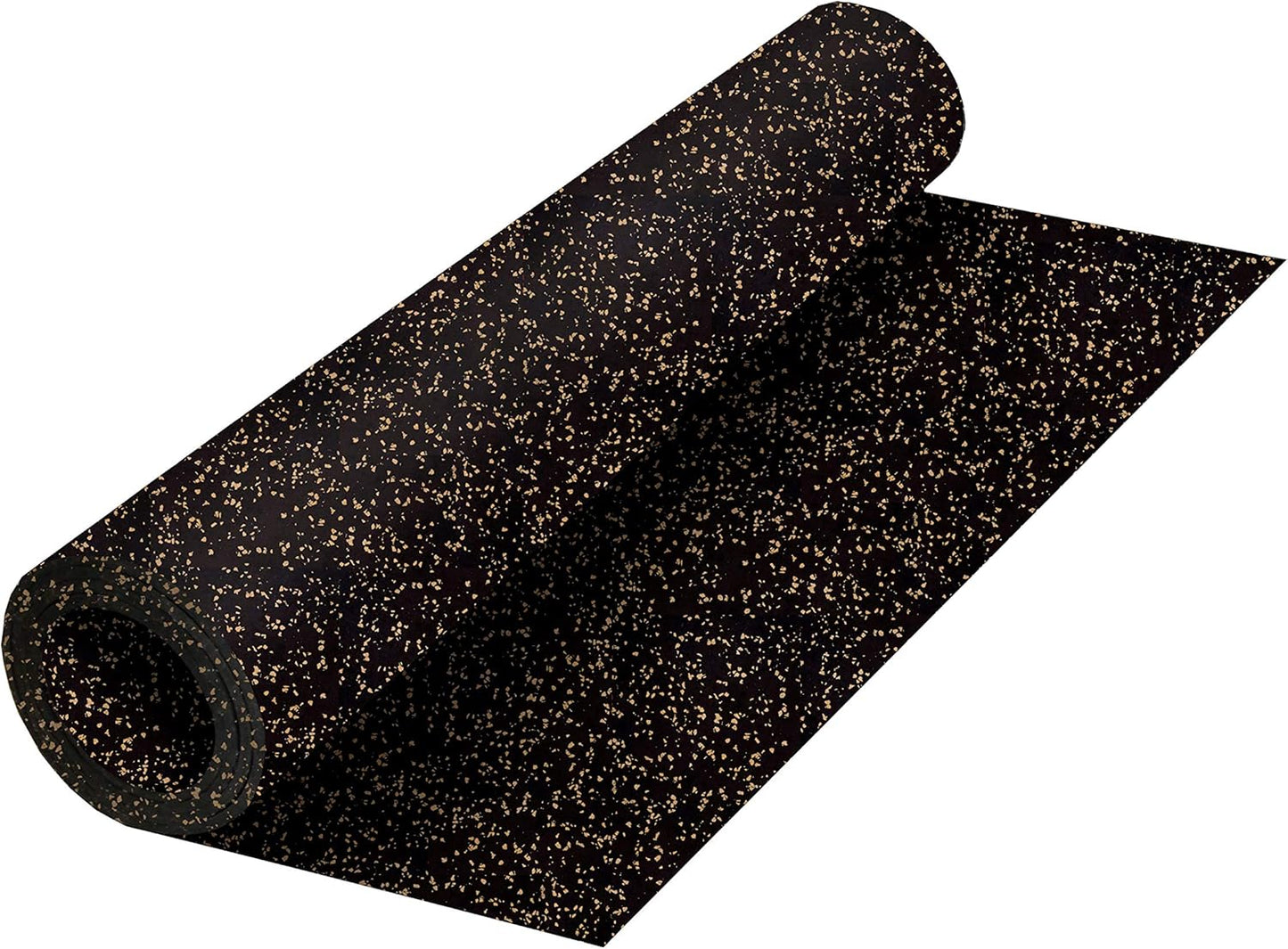 Playsafer Genaflex Rubber Gym Floor Mat, Heavy Duty Commercial Protective Gym Flooring Roll - 8mm Thick (10% Tan, 4' X 15')
