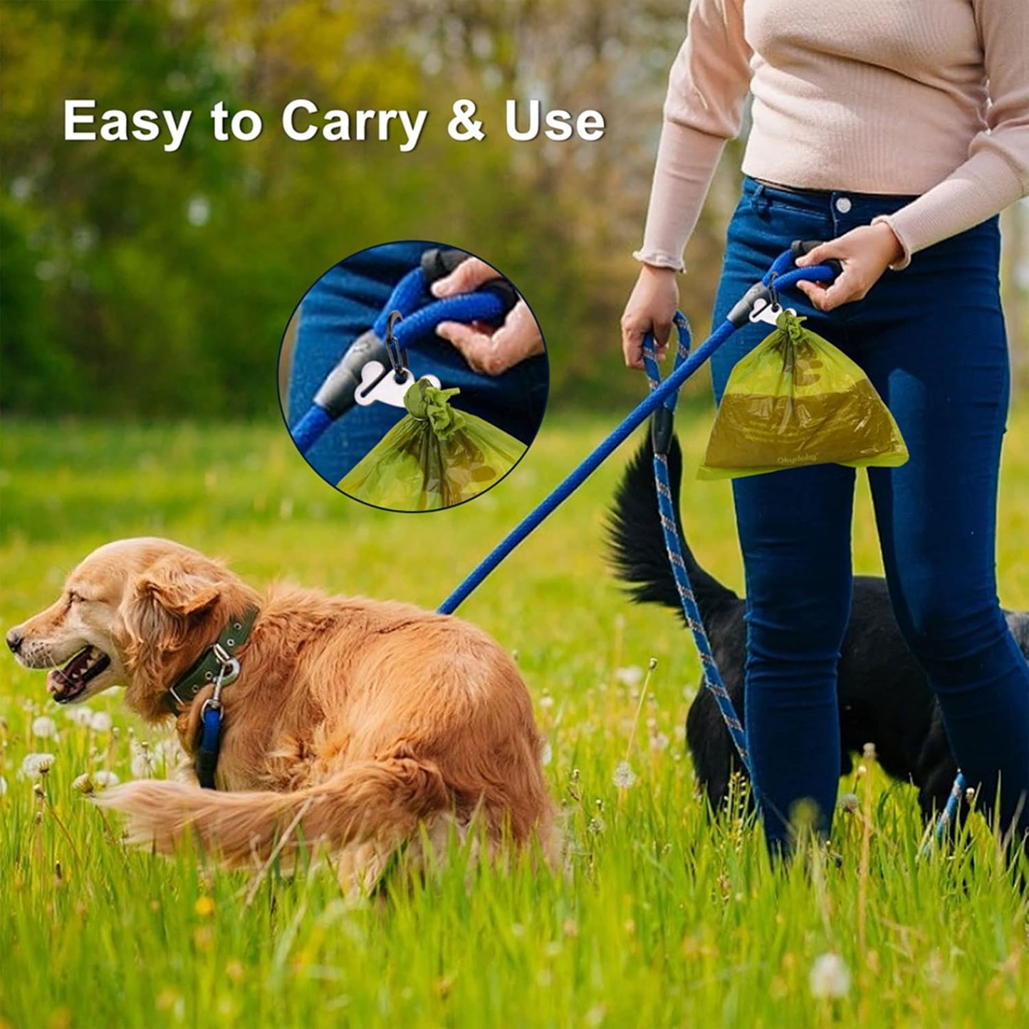 Dog Waste Bag Dispenser Pet Poop Bags Holder for Doggie Waste Bags Dispensers Soft Fabric Zipper Small Doggy Puppy Pouch for Leash Accessory Attachment with Carrier,Orange