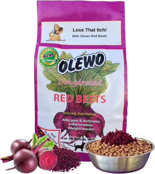 Olewo Original Red Beets for Dogs – Natural Dog Anti Itch, Dog Food Topper, Skin & Coat Support – Dehydrated Vegetables for Dogs, Dog Supplements & Vitamins, Toppers for Dogs, Fiber for Dogs, 5.5 lbs
