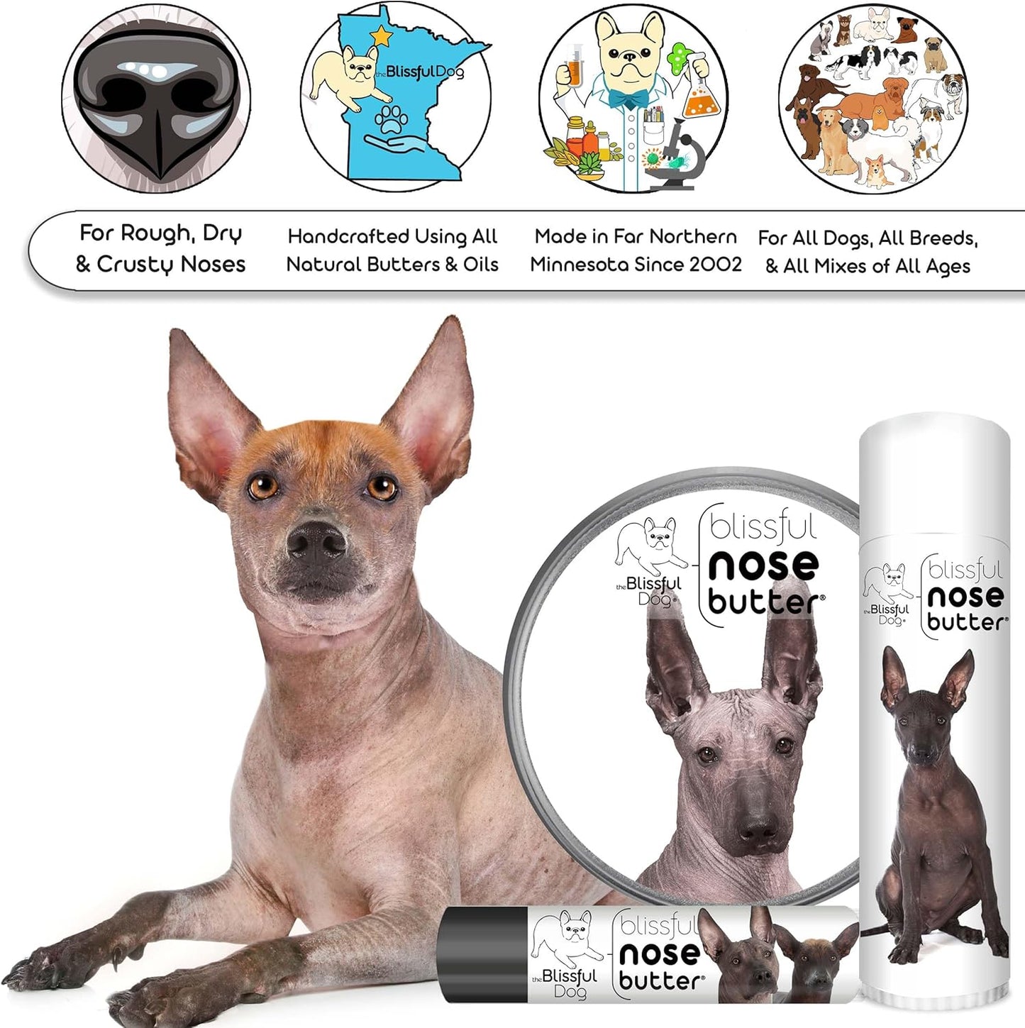 The Blissful Dog Xoloitzcuintli Unscented Nose Butter, 16oz