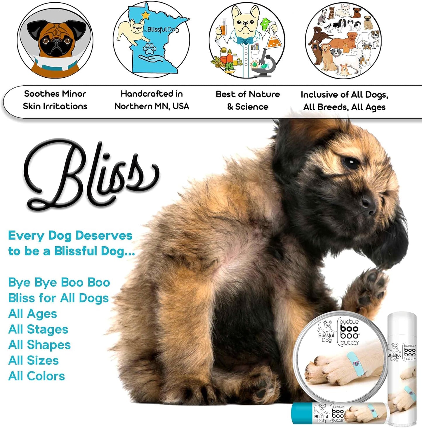 The Blissful Dog .15 oz Tube American Bulldog Booboo Butter