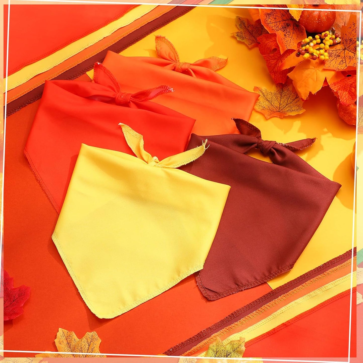 48 Pcs Thanksgiving Blank Dog Bandanas Bulk Sublimation Plain Bandanas for Dogs Heat Transfer Personalized DIY Triangle Bibs Scarf Set for Pets Fall Costume Photo Props Accessories Pet Shops
