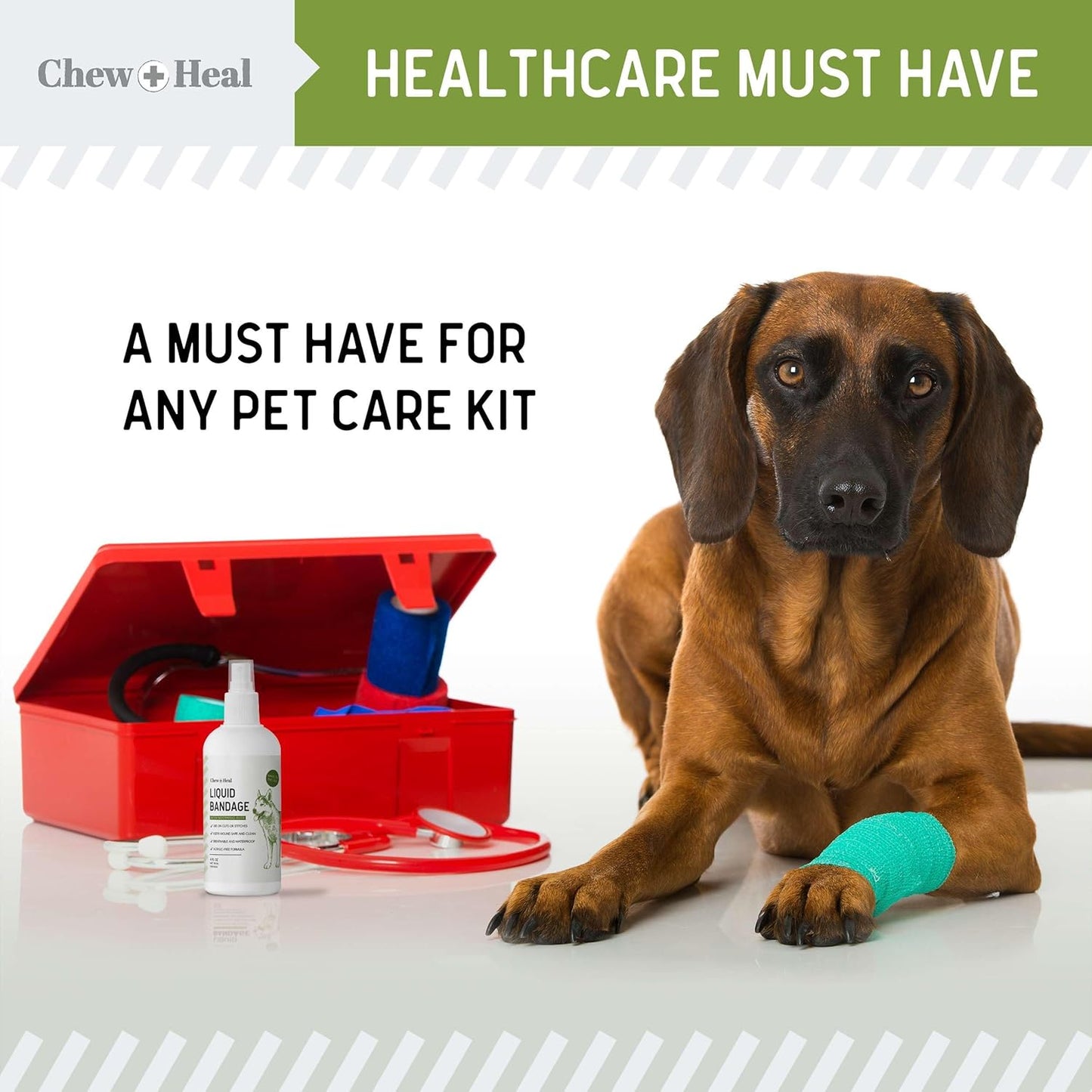 Pet Liquid Bandage for Dogs - 4 oz Spray with Aloe - Wound Care for Dogs Including Cuts, Scrapes, and Stitches - Breathable and Waterproof