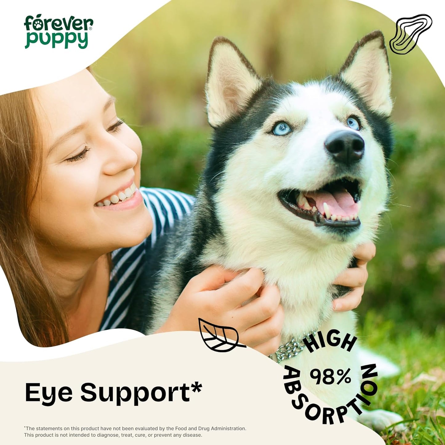 Forever Puppy Eyebright Supplement for Dogs - Eyebright Herb Extract for Soothing Eyes Irritation - Liquid Eye Health Support Supplement for Dogs of All Breeds & Sizes - 4 oz