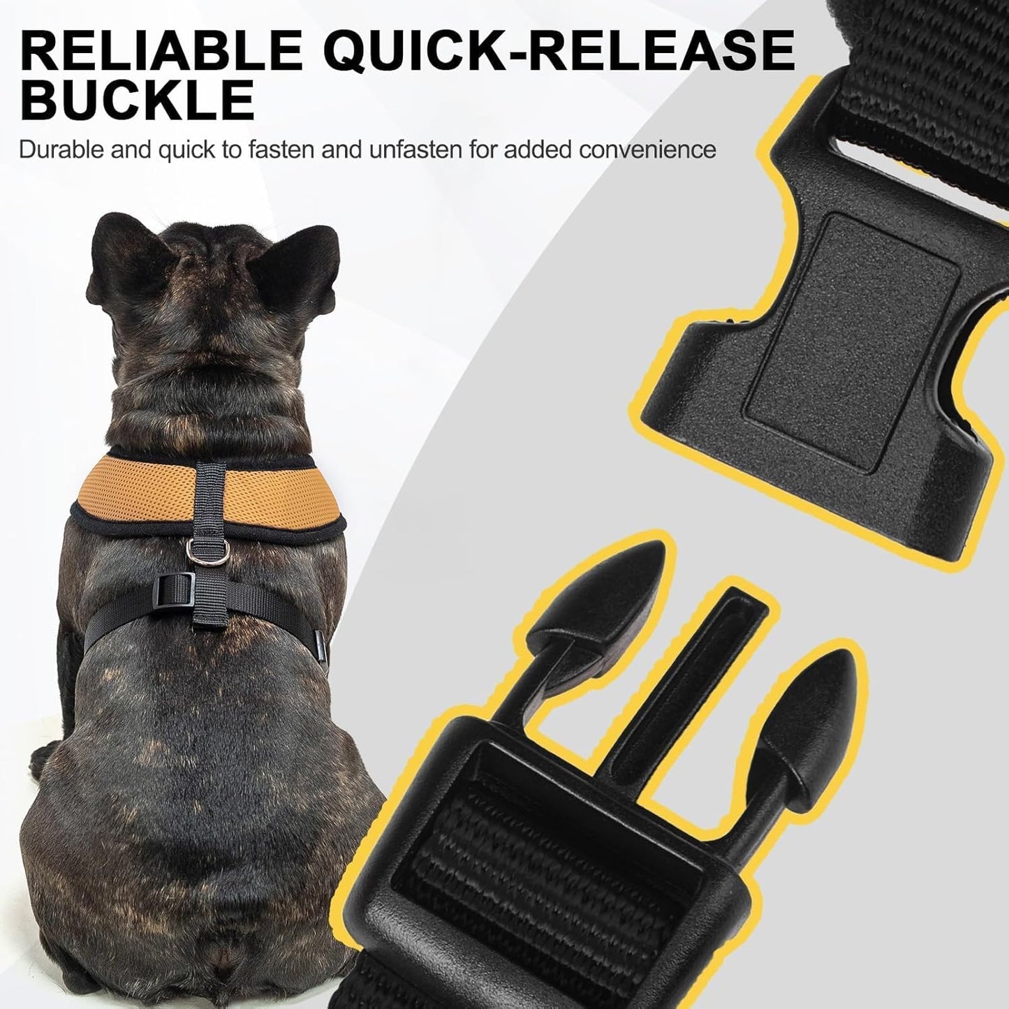 BINGPET No Pull Dog Harness,Soft Mesh Breathable All Weather Vest Harness,Safety Protection Design Durable Adjustable Step-in Easy Walk Dog Harness for Small Medium Large Dogs(Beige,M)