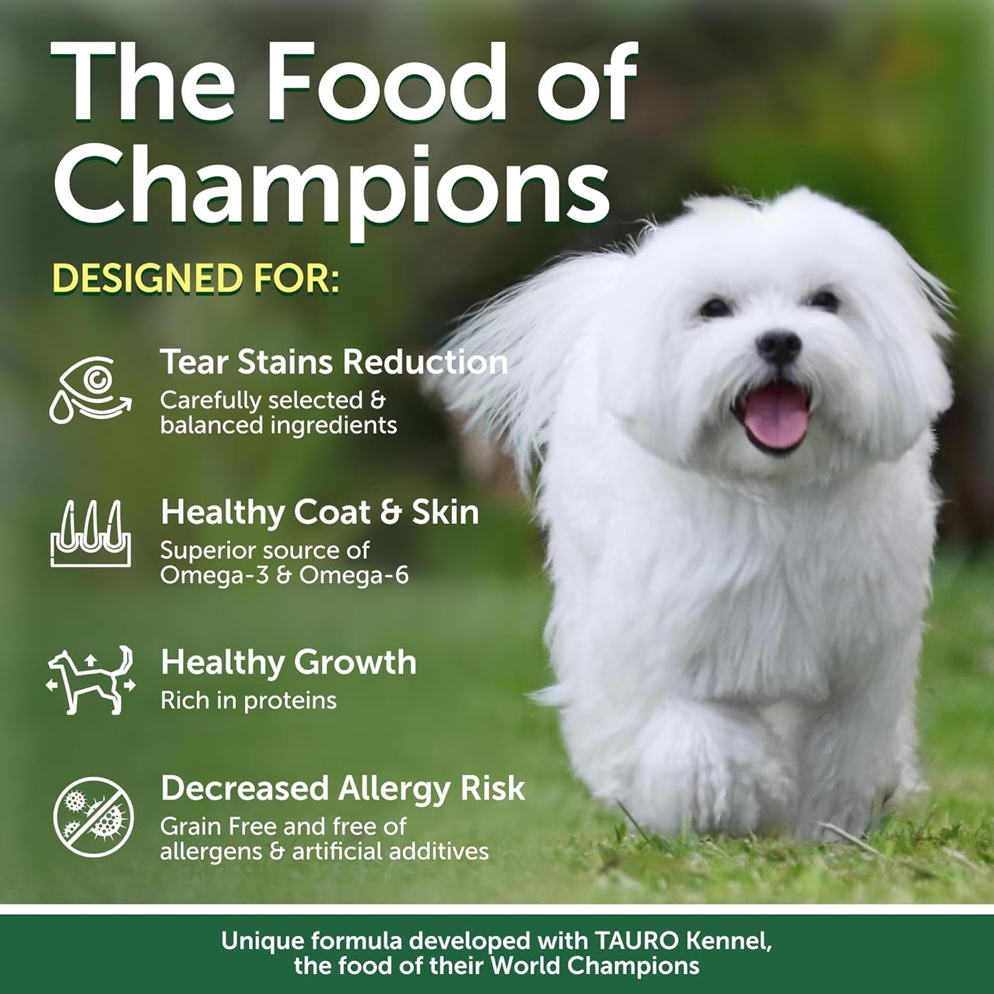 Nature's Protection Grain Free Dry Dog Food for Small Breed - High Protein, Tear Stain Diet for Adult Dogs with Light Fur, Small Bites Kibble (Superior Care - Lamb, 22 lb)