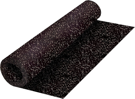Playsafer Genaflex Rubber Gym Floor Mat, Heavy Duty Commercial Protective Gym Flooring Roll - 8mm Thick (10% Grey, 4' X 10')