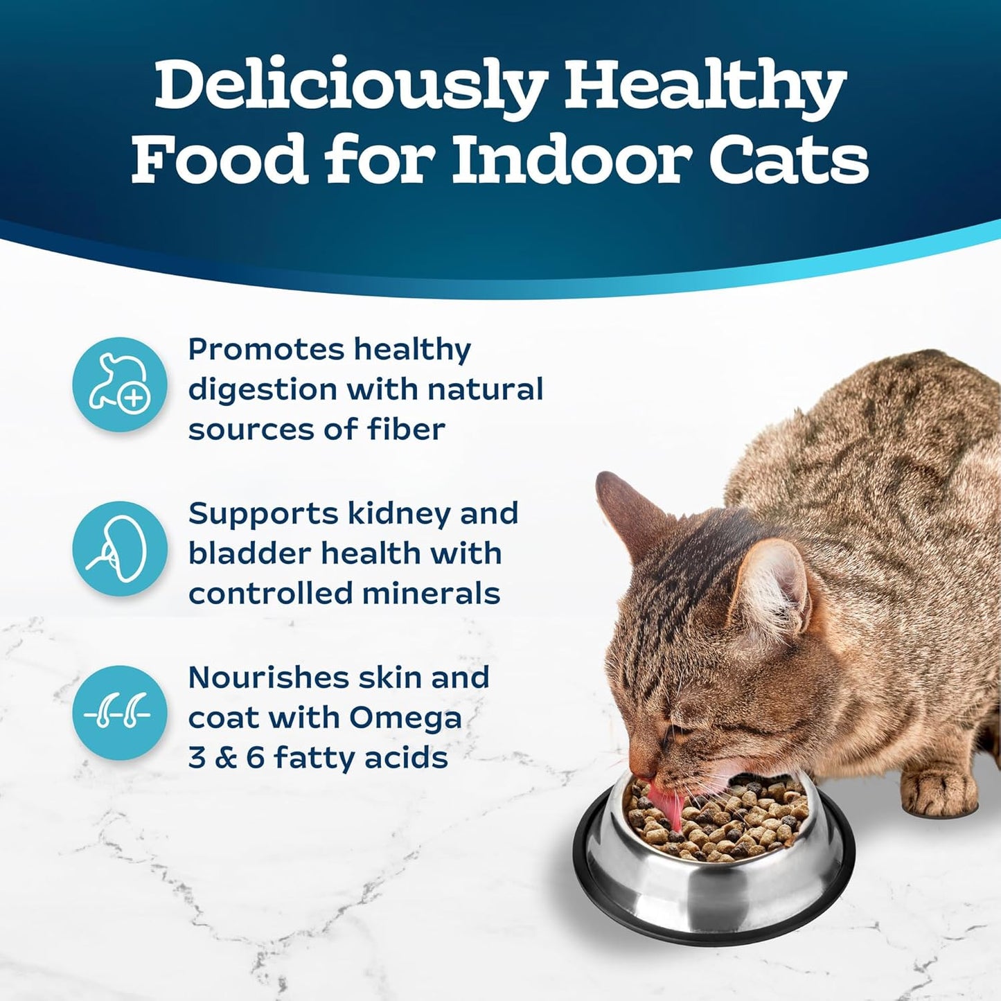 Blue Buffalo Tastefuls Natural Dry Food for Adult Indoor Cats, Salmon & Brown Rice Recipe, 3-lb. Bag