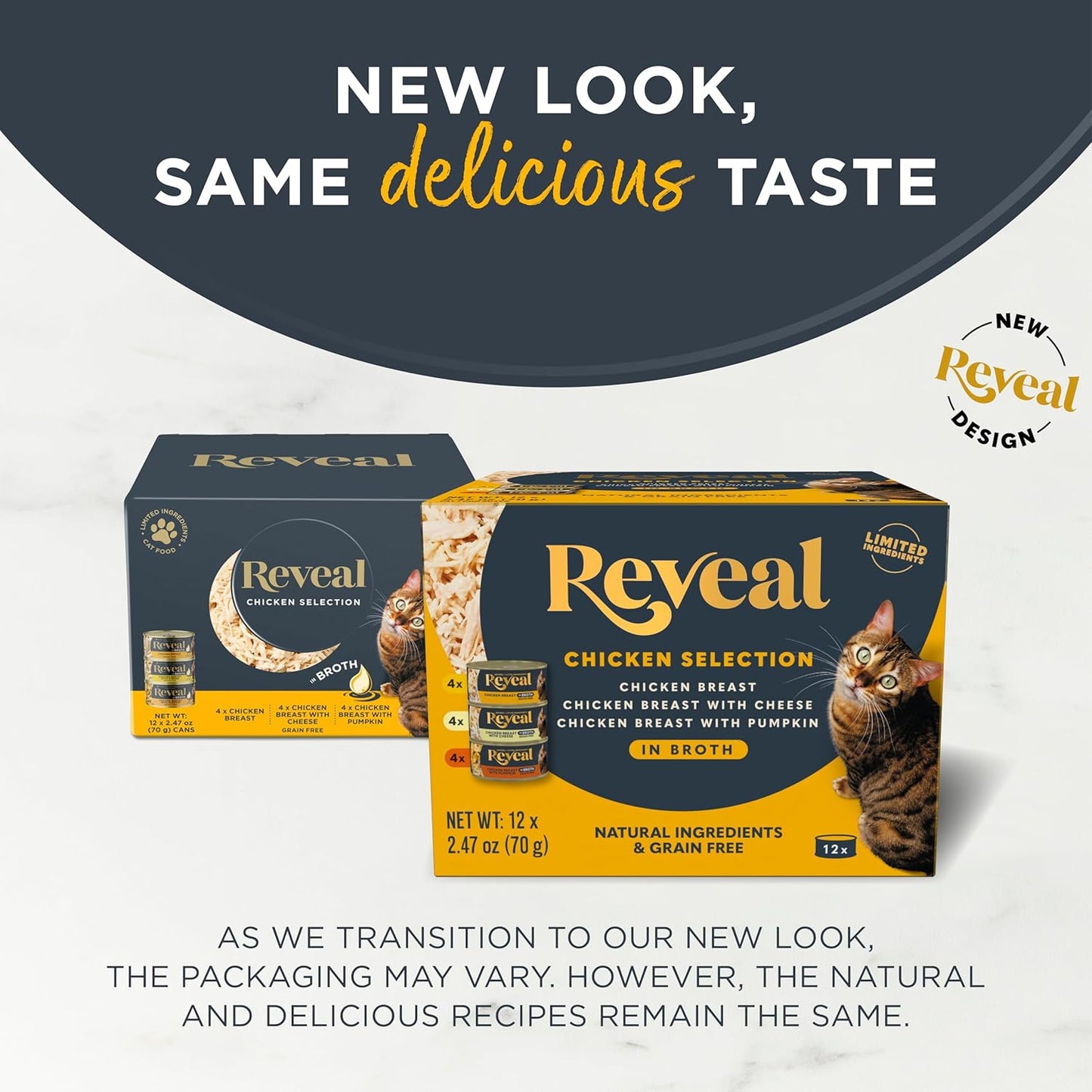 Reveal Natural Wet Cat Food, 12 Count, Grain Free, Limited Ingredient Canned Food for Cats, Chicken Variety in Broth, 2.47 oz Cans