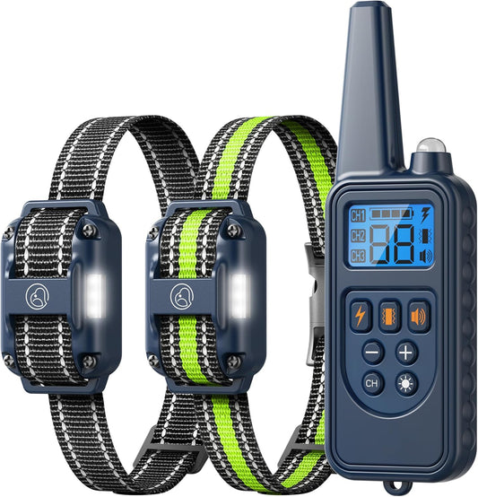 Dog Training Collar, Rechargeable e-Collars for Dogs Training with Beep, Vibration, Humane Shock(1-99) Modes, 2600ft Waterproof Dog Shock Collar for Small Medium Large Dogs