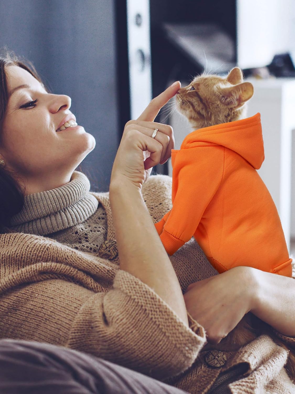 6 Pieces Dog Hoodie Dog Clothes Sweaters with Hat, Pet Winter Clothes Warm Hoodies Coat Sweater for Small Dogs Chihuahua (XS)