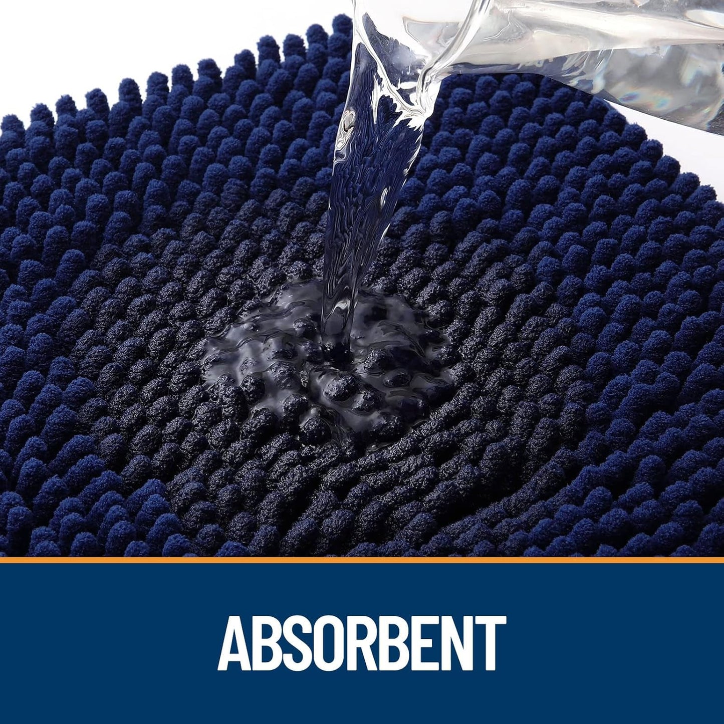 OLANLY Door Mat for Muddy Dog Paws 36x24, Ultra Absorbent Chenille Mud Doormat with Paw Print Design, Non-Slip Washable Doormat for Indoor Entryway, Quick-Dry Pet Bed Mats for Dirty Dogs, Navy Blue