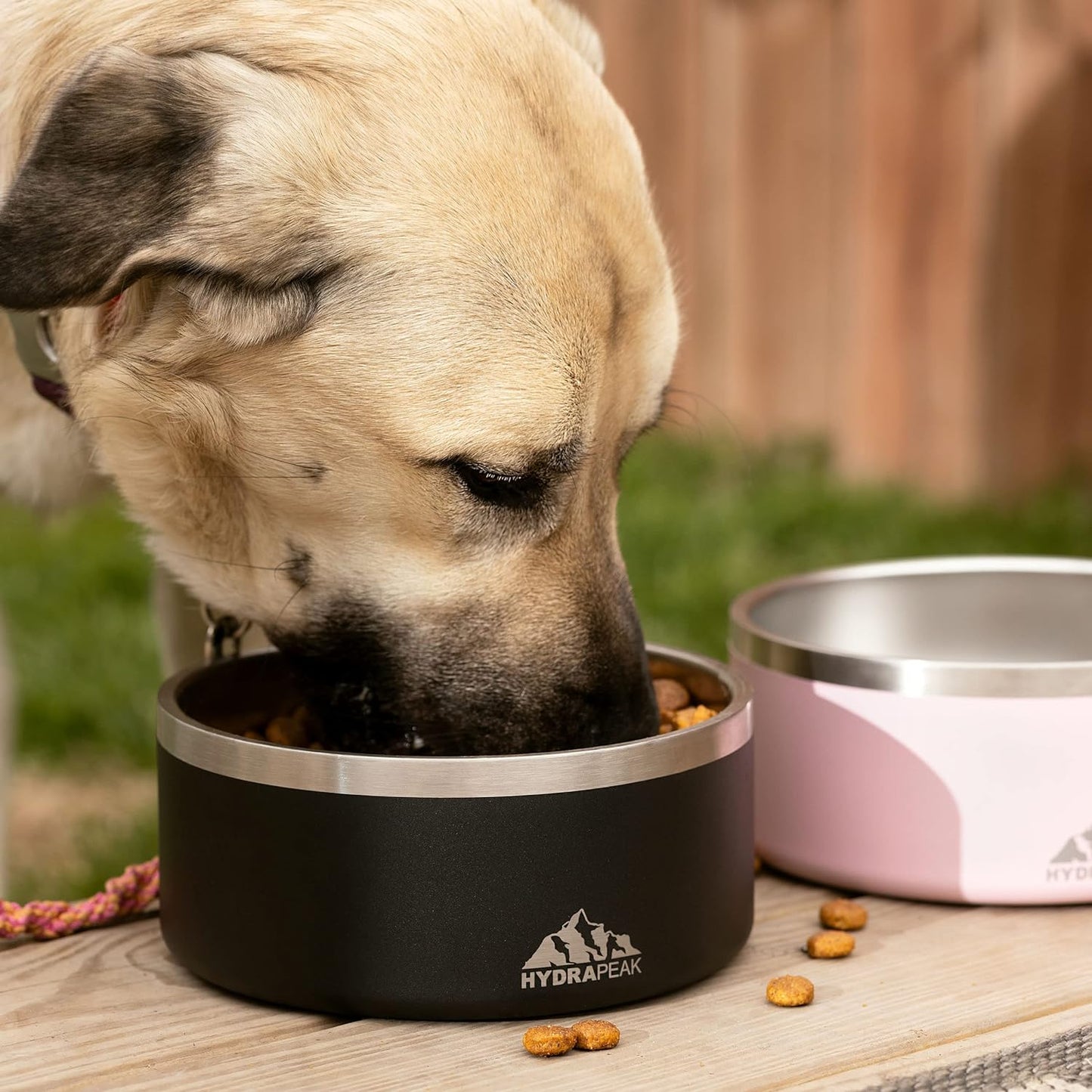 Hydrapeak Dog Bowl; Non Slip Stainless Steel; Water and Food Dish; Large Sized and Small Dogs; 32oz 64oz; Multiple Sizes | 8 Cup | Storm