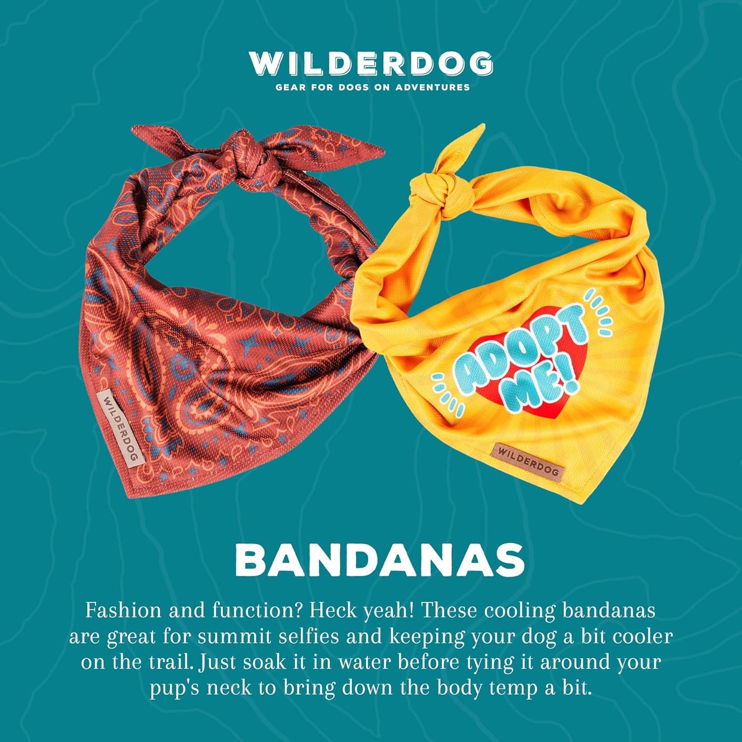 Wilderdog Dog Bandana with Lightweight Quick Drying Poly-Blend Mesh Material in Autumn Air
