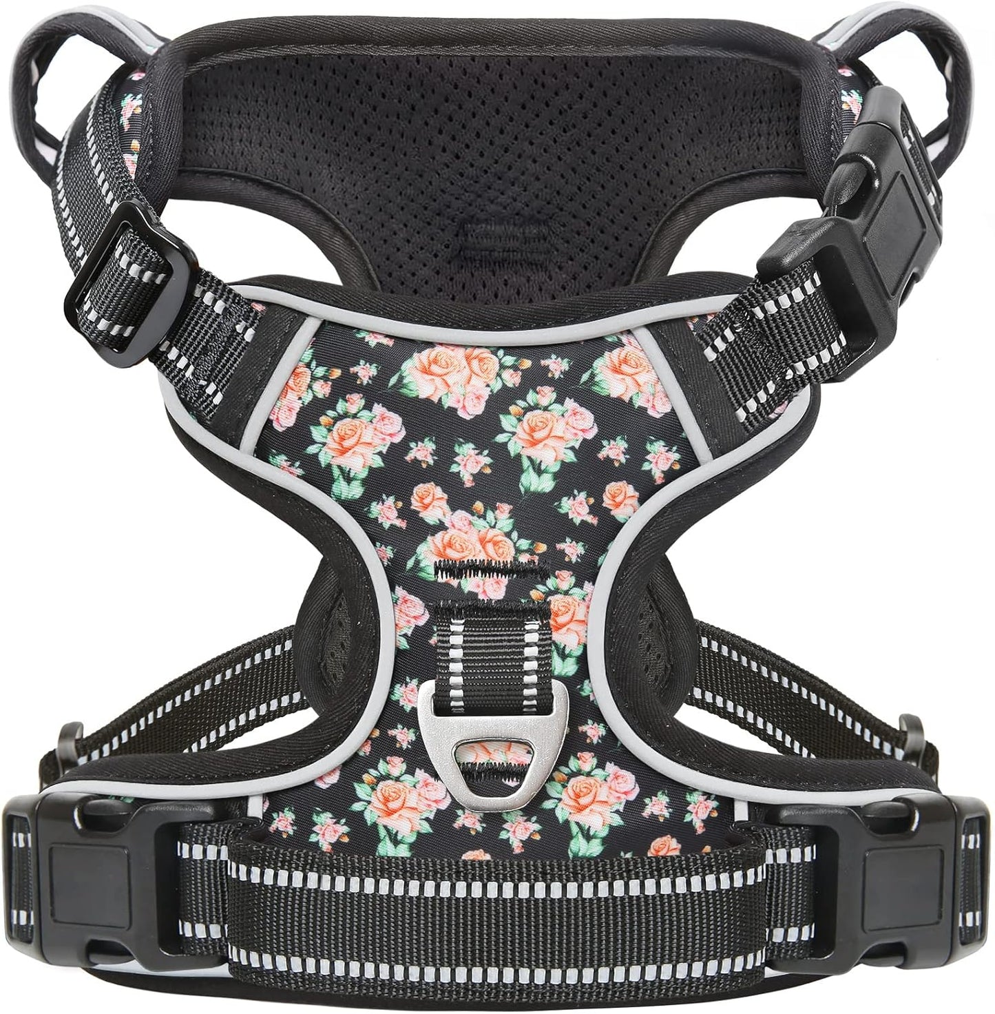 Timos Dog Harness, No-Pull Pet Harness with 2 Leash Clips, 3 Snap Buckles Adjustable Soft Padded Dog Vest, Reflective No-Choke Pet Oxford Vest with Easy Control Handle for Small Medium Large Dogs